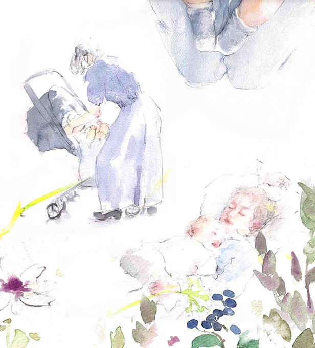特徴③【記憶の中や、夢の中だけにある光景も】もし描いてほしい光景を写した直接的な写真がない場合でも、どんな光景を描いてほしいか教えてください。遠くにいるご家族との光景や、記憶の中だけの光景など。参考写真と情報をもとに、お気持ちを表現することを1番に大切に制作させていただきます。 