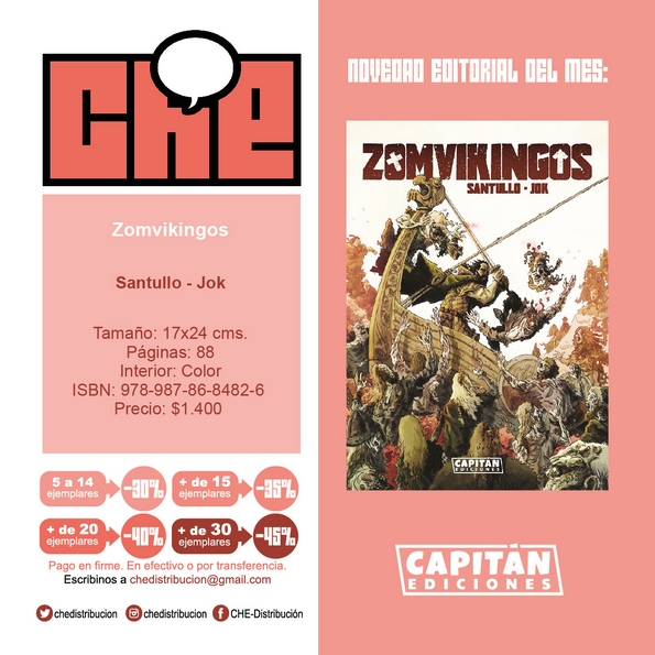 📚 LOS REYES CHACALES, por Eduardo Mazzitelli y Quique Alcatena. Edita <a href="/Rabdomantes/">RabdomantesEdiciones</a> 
📚 SE SOLICITAN PERDEDORES, por Emmanuel Peña. Edita <a href="/DerivaEditorial/">Editorial Deriva</a> 
📚 ZOMVIKINGOS, por Rodolfo Santullo y Jok. Edita Capitán Ediciones