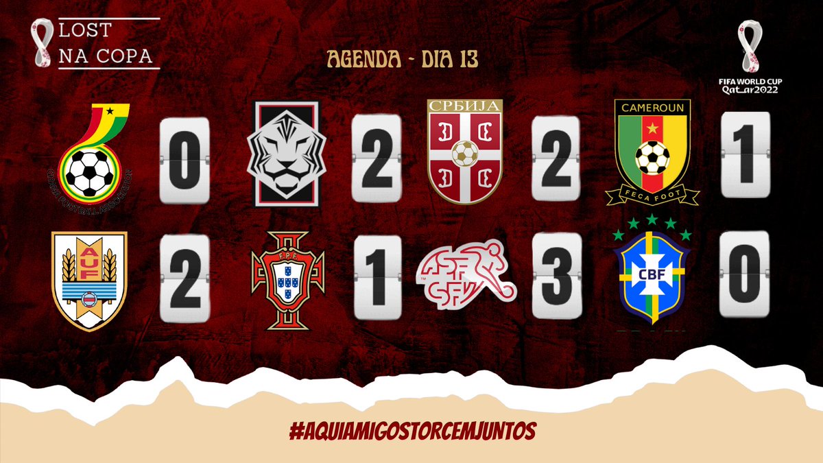 LostInMorumbi's tweet photo. Último dia da Fase de Grupos!

Algumas surpresas e todos os confrontos definidos!

Rumo as Oitavas! Confira os resultados!

#AquiAmigosTorcemJuntos
#Qatar2022 https://t.co/M8RsHeaUxI