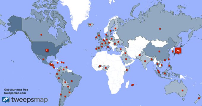 Thank you to all 12,990 of you from around the world!
https://t.co/gthmsai0zc
1. Japan (75%) 🇯🇵
2. USA (8%) 🇺🇸
3. Mexico (3%) 🇲🇽

Can you see your country? 