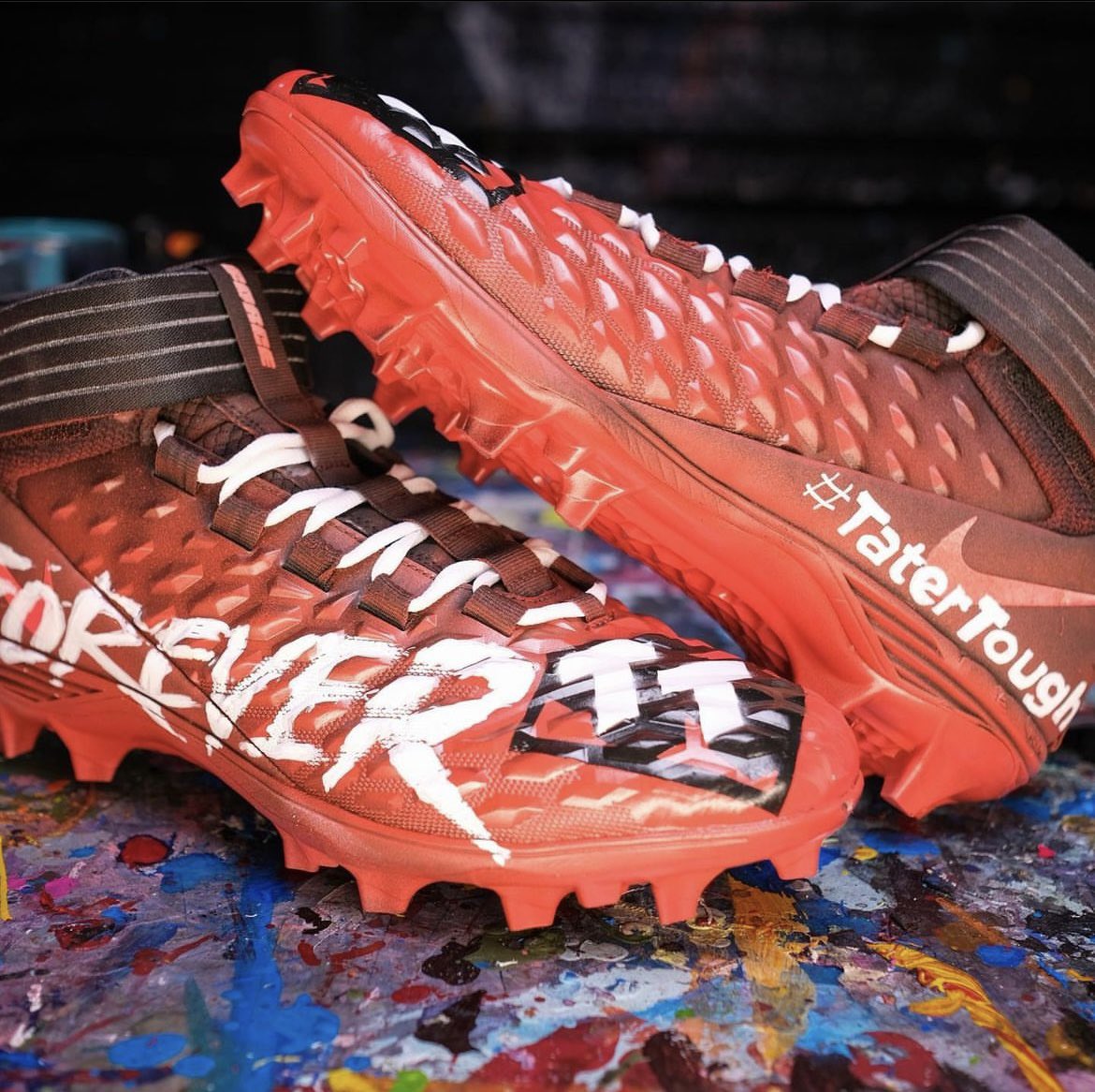 The latest editions to <a href="/ABlythe63/">Austin Blythe</a>’s tremendous #MyCauseMyCleats collection in memory of Tate Schaefer.

#TaterTough forever.

📷: Austin Blythe (arb63) on Instagram