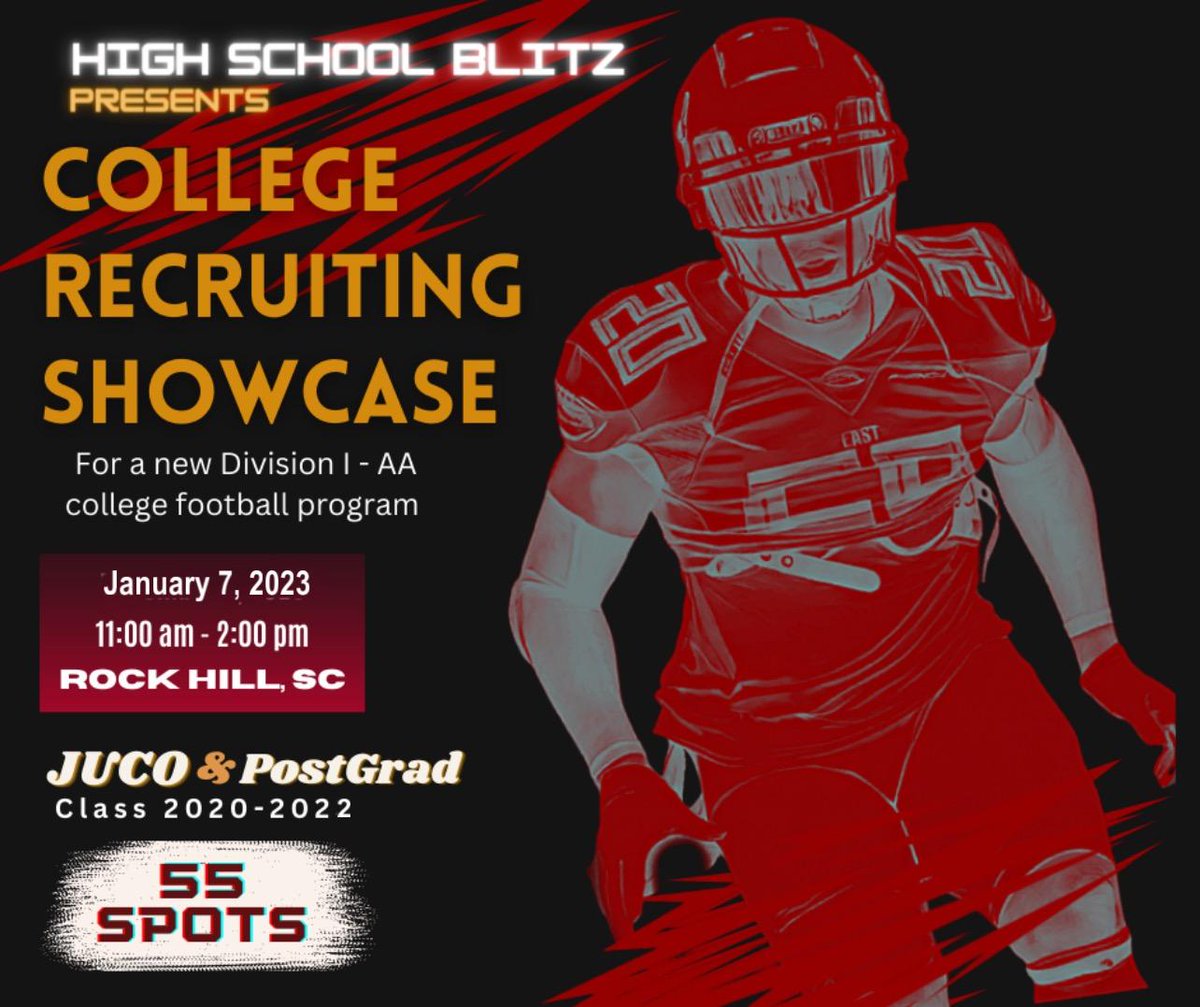 🚨Showcase date has been moved to January 7th. District 3 stadium Rock Hill.