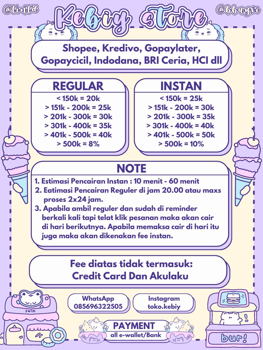 CIaessy's tweet photo. @bbyjakyy bisa kak via Bukalapak sini

☁️ Bisa cicilan 12 Bulan
☁️ Trusted &amp; Fast Proses 🤙🏻
☁️ Bisa scan / co tanpa kirim barang 🤙🏻

    WA 🫶🏻    : https://t.co/gkeE5BpU2w    
  TESTI 🫶🏻   : https://t.co/jm8zRVfzBe https://t.co/1NR6HRLpVs