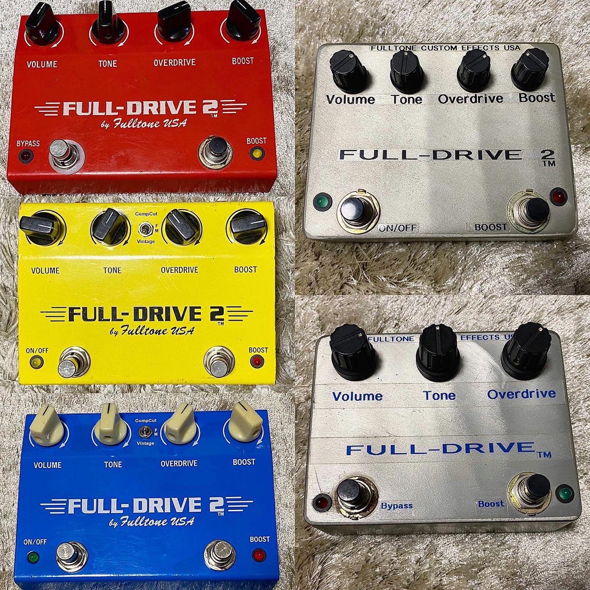 k01asayan's tweet photo. fulltone fulldrive やfulldrive2をお借りした　自分の黄色いのと比べてみましょ　エイリアン👽ヘッド、3ノブ、無塗装fulldrive2などなど楽しみで堪らない
#fulltonefulldrive2
#fulltonefulldrive
#fulltone 
#fulldrive2
#fulldrive
#オーバードライブ
#ブースター
#エフェクター https://t.co/0QWkNWxfC9