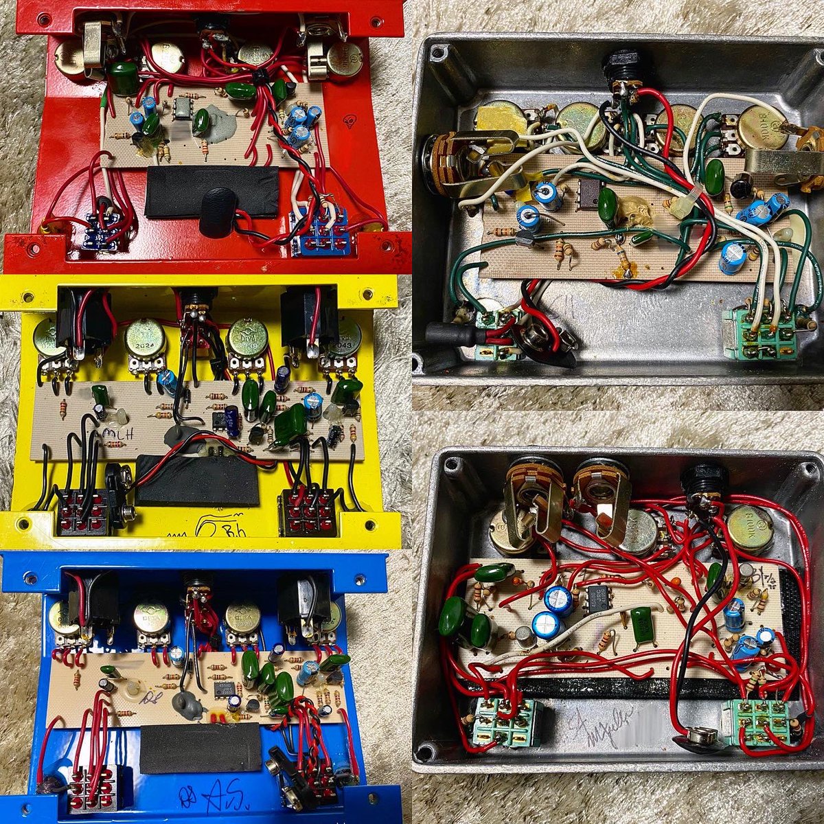 k01asayan's tweet photo. fulltone fulldrive やfulldrive2をお借りした　自分の黄色いのと比べてみましょ　エイリアン👽ヘッド、3ノブ、無塗装fulldrive2などなど楽しみで堪らない
#fulltonefulldrive2
#fulltonefulldrive
#fulltone 
#fulldrive2
#fulldrive
#オーバードライブ
#ブースター
#エフェクター https://t.co/0QWkNWxfC9