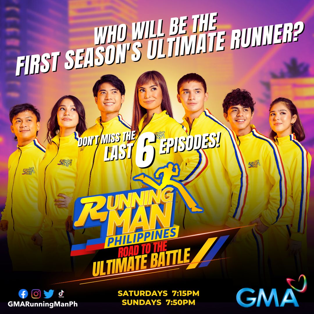 Who will be the first season's ULTIMATE RUNNER? 🙌

Don't miss the last 6 episodes of #RunningManPH this season starting tonight! 😉