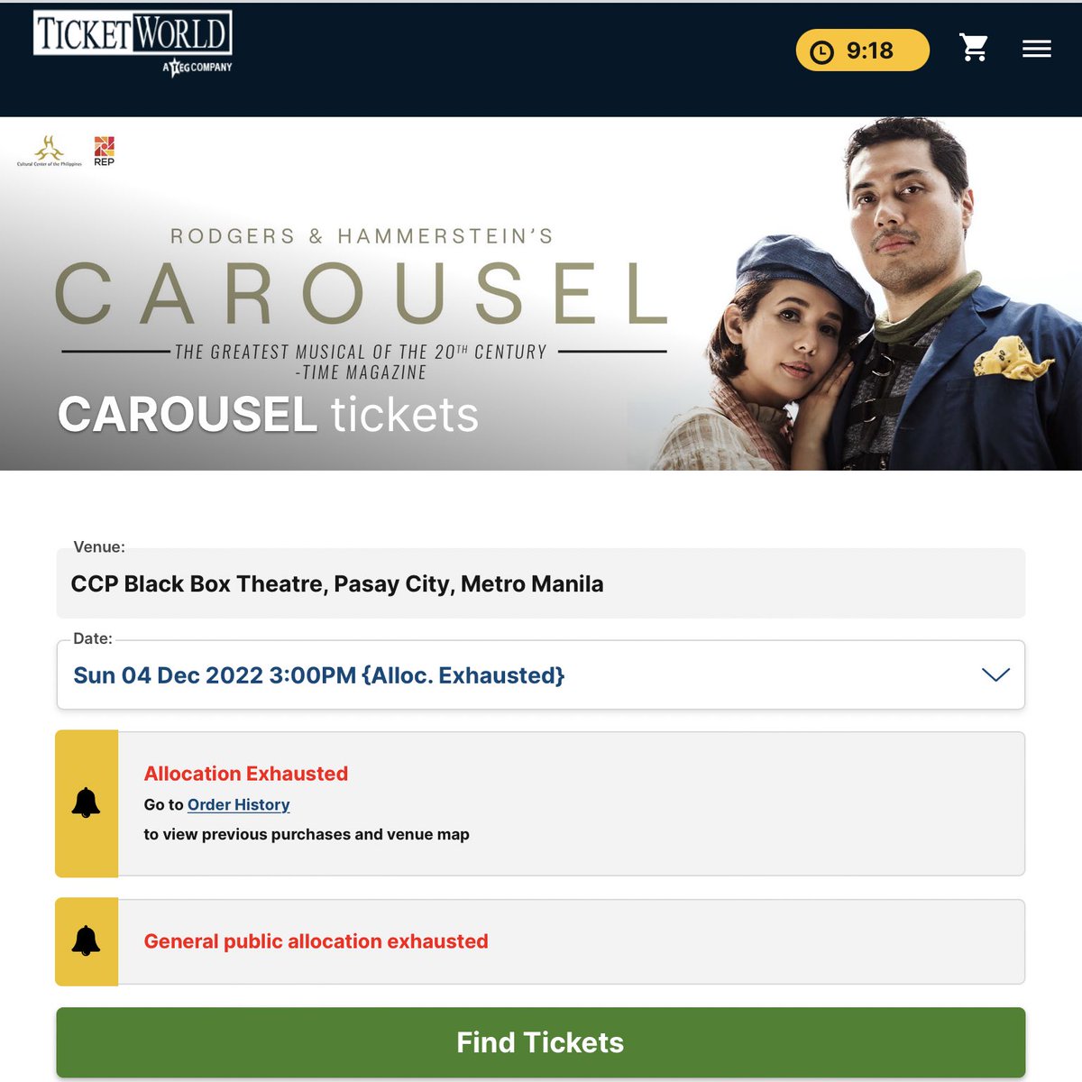 karyllespotify's tweet photo. #CarouselREP2022 is already on itโs 2nd week ๐
Don't miss this wonderful production from #RepPH ๐ซ
Four upcoming shows are already sold out! ๐๐ฅน
#CCPBlackBoxTheater #RepertoryPhilippines #CulturalCenterOfThePhilippines #PhilippineTheater
@anakarylle ๐ซถ๐ป https://t.co/uncjcnpzDh