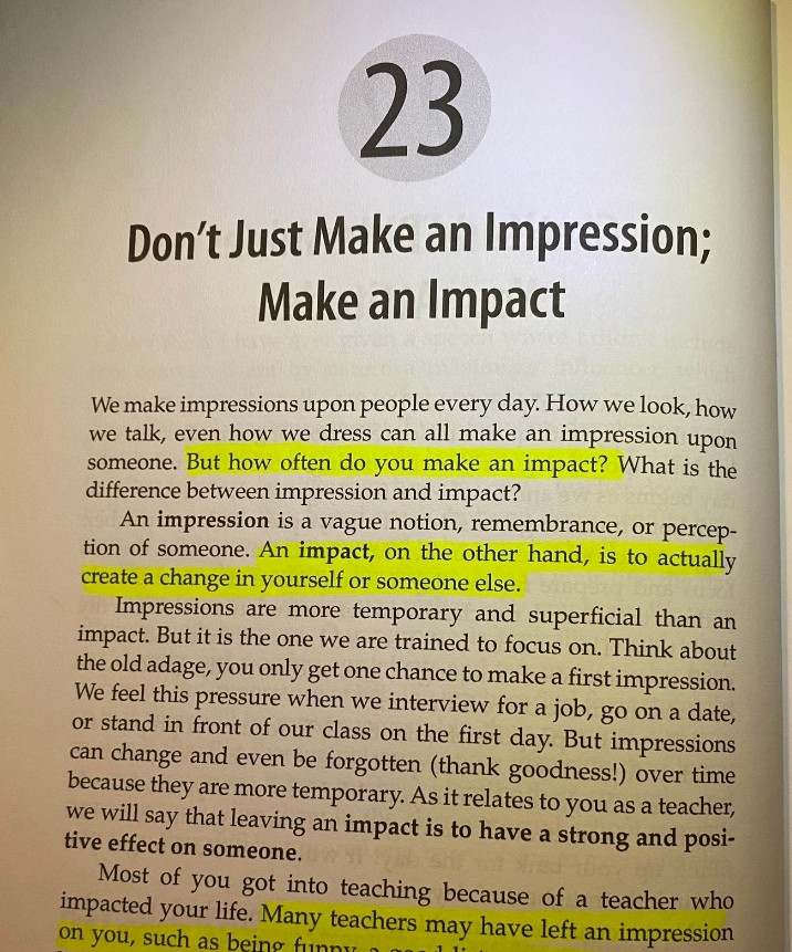 Dont just make an impression; Make an impact. 
amazon.com/gp/product/036…