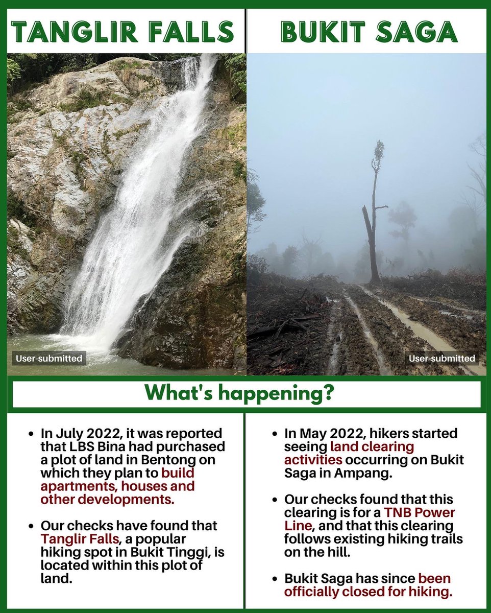 RimbaWatch's tweet photo. As the monsoon rages and we have to hang up our hiking boots for the season, here is an overview of hiking and outdoor recreational areas which may not still be there when the sunny days come back again. https://t.co/NE18rwShyG