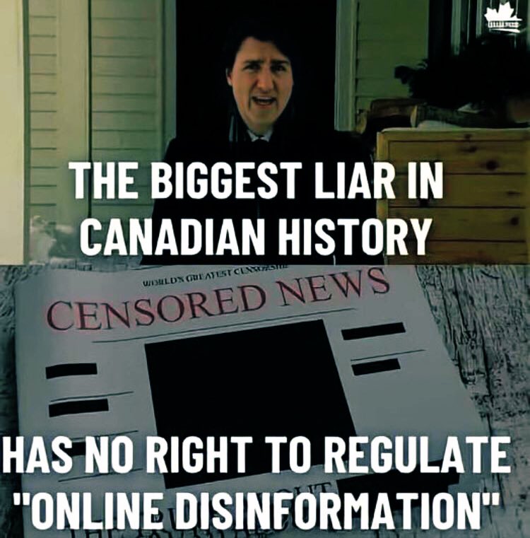 CanadaFreedom18's tweet photo. Bill C 11 has one purpose. To censor and silent dissent from the liberal government. If something goes against the “official narrative” it will be completely censored. Trudeau is going full Kim Jong Un. This MUST be stopped. #BillC11 #TrudeauIsDestroyingCanada #DefundCBC #cdnpoli https://t.co/kmG8vvJFuw