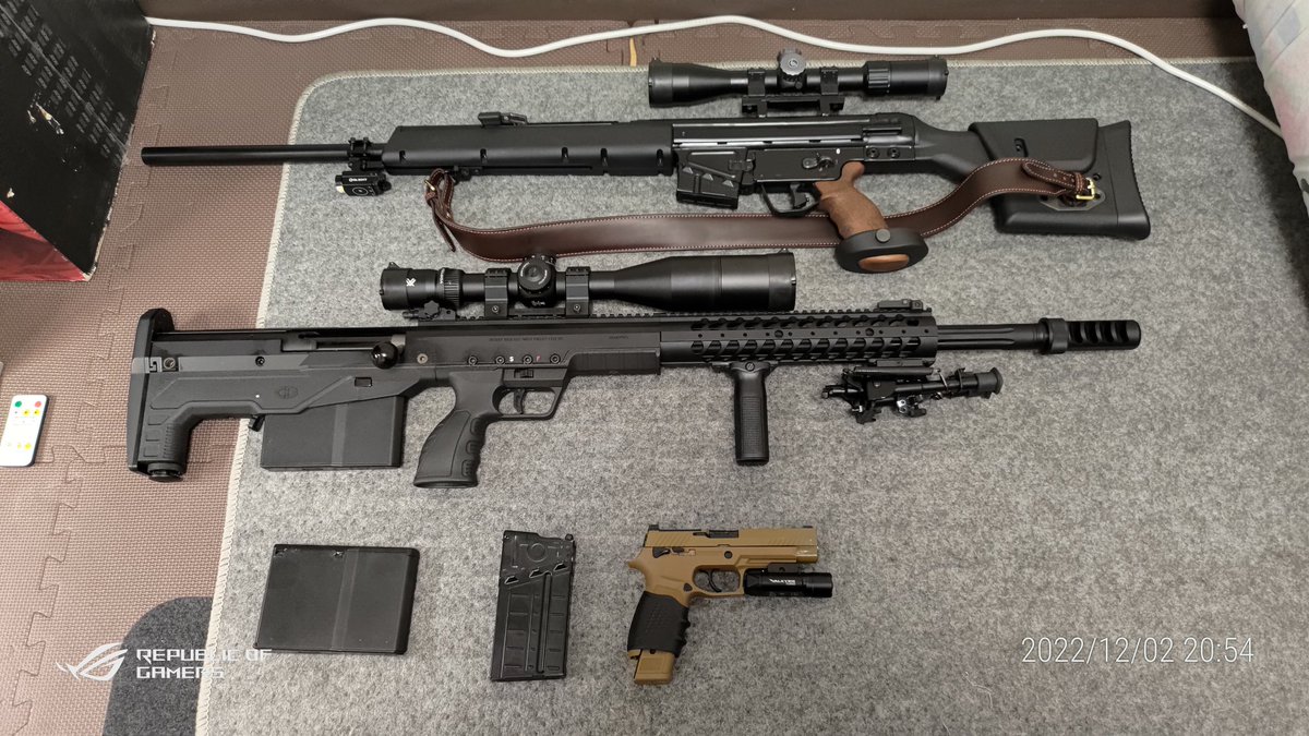 Atarantulal's tweet photo. 私火力応援スナイパーだぞ！！！！ 
今年の武器、G28壊れだ。。残念。。
#いい銃の日 
#サバプロ
#サバゲープロフィール 
#サバゲーマーさんと繋がりたい https://t.co/sgOQTSlCUO
