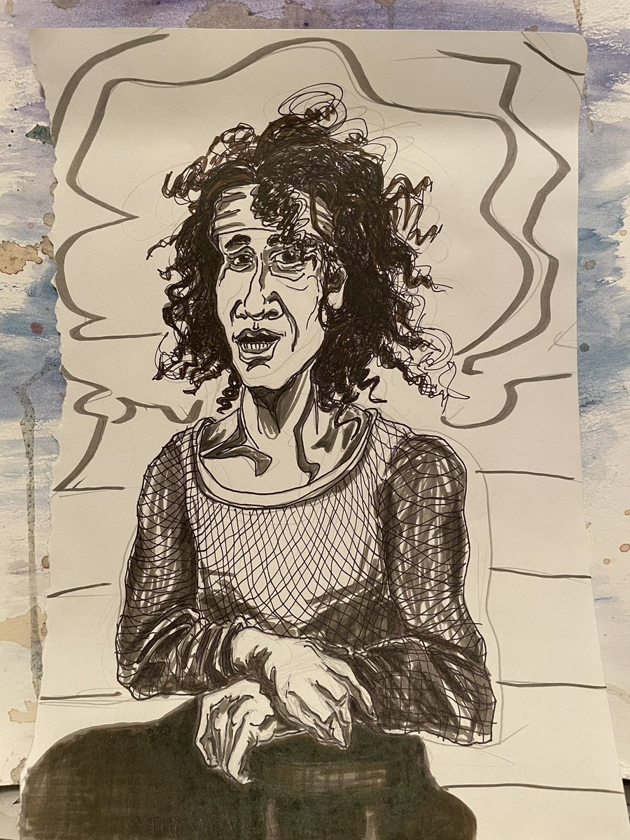 TheRealMaxGrove's tweet photo. “The Mona Weasel” original ink drawing of @PaulyShore check it out buddy! https://t.co/dVNsleFumB