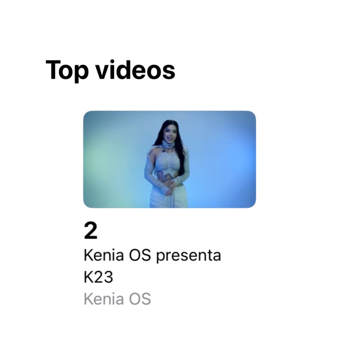 KeniaOsSitio's tweet image. “@KeniaOS presenta K23” cumple un mes siendo el video femenino MÁS reproducido en Apple Music México. 🇲🇽