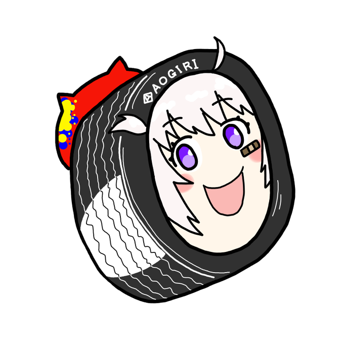 大代さんの現在のtwitterアイコンがヨコハマタイヤに見えたという絵 #あおぎり高校美術部 