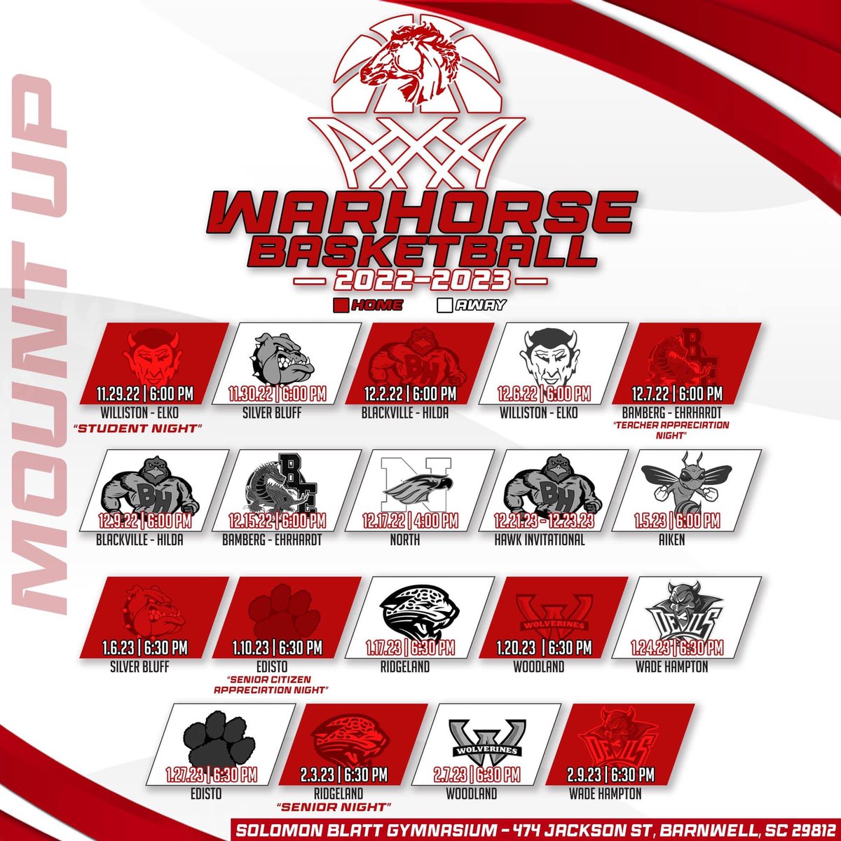 Congrats to the Lady Warhorses with a win over Blackville-Hilda. Leading the way was <a href="/MakaylaCreech3/">Makayla Creech</a> (18pts, 4rebs, 1 blk , &amp; 3stls) and <a href="/AusheonaH/">Ausheona Hammonds</a> (6pts, 3rebs, 5asts, and 6stls). Up next...Williston-Elko...🐎🐎🐎