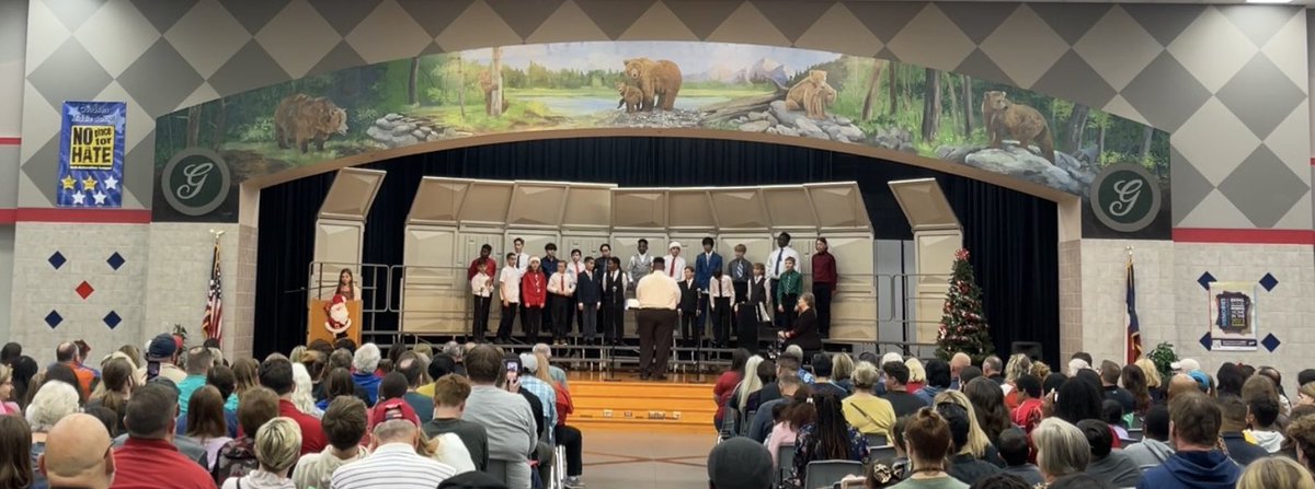 GoodsonChoir's tweet photo. What an awesome 6th Grade Winter Concert! We heard great speeches, an awesome solo, and great groups! Congratulations to everyone! A HUGE SHOUTOUT to Mr. Bret Parker, our student teacher. Mr. Parker is fun, a great musician, and helped out so much. @CFISD_FineArts https://t.co/IlQOkc63n2