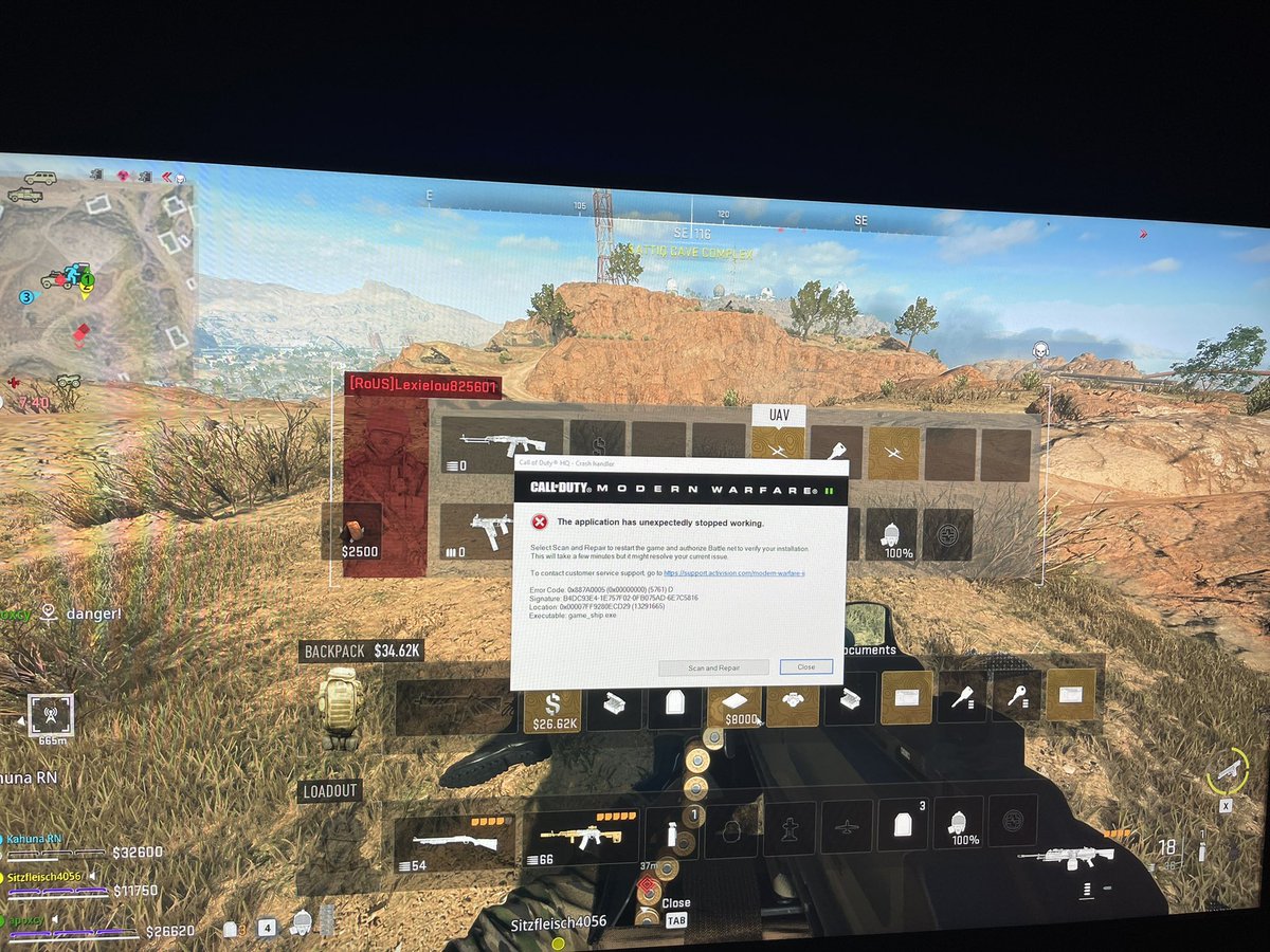 apoxcy's tweet photo. @CallofDuty see this? Take a close look. I am fully kitted, plenty of money, the exfil helicopter is landing, making progress to exfil with items for my faction missions… and THEN THIS. Stop worrying so much about XP glitches and fix the real problems https://t.co/pgd1x7QP0O