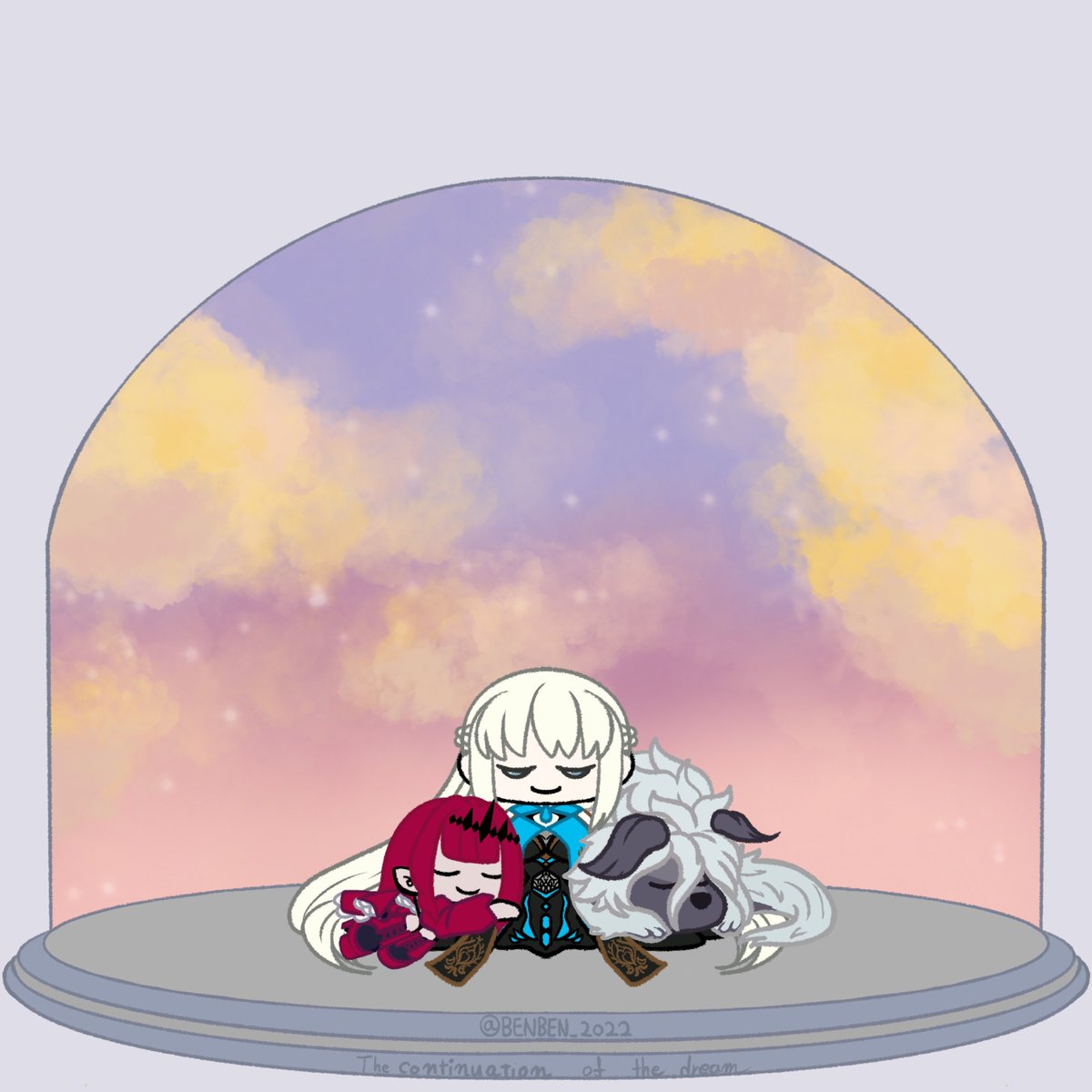 fairy knight tristan (fate) ,morgan le fay (fate) multiple girls 2girls closed eyes chibi long hair sleeping white hair  illustration images