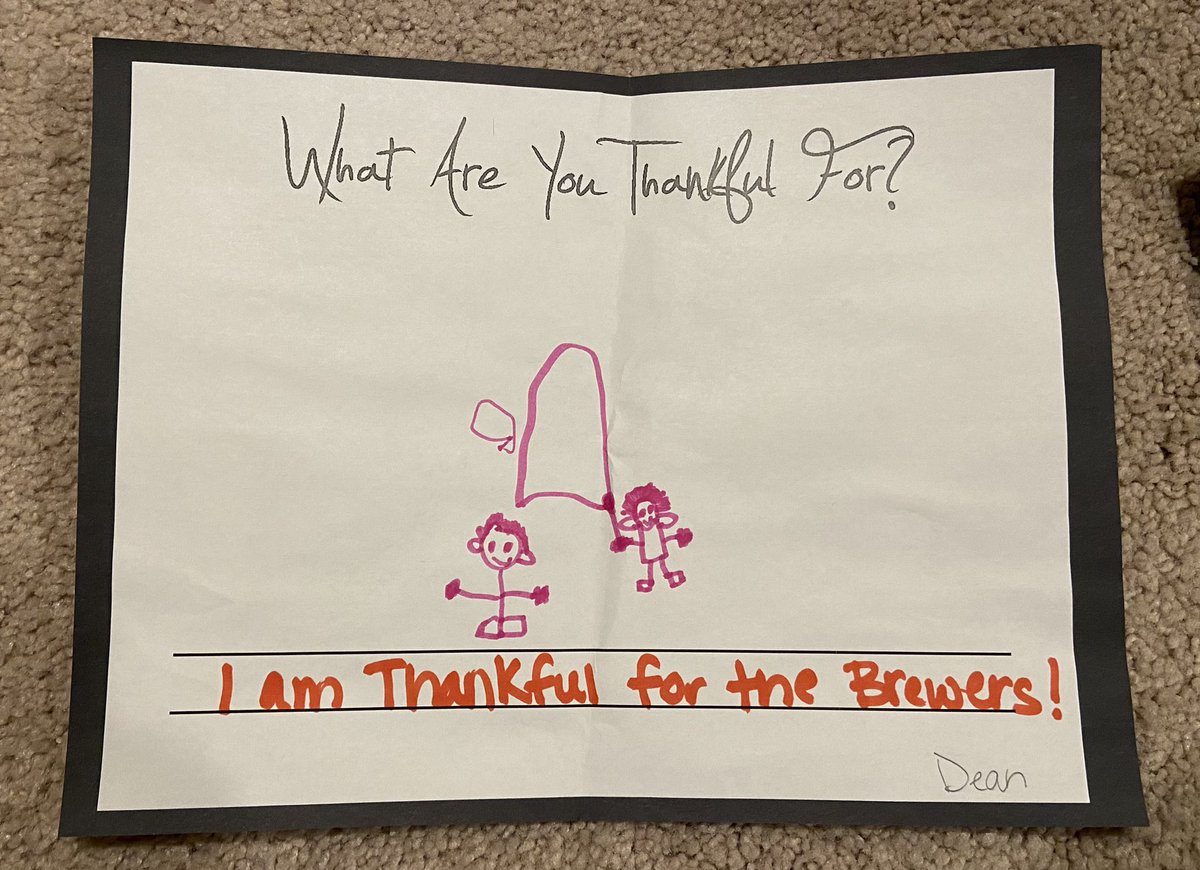 MeghannJaneS's tweet photo. It’s a bit late, but this came home in my 4-year-old’s school folder today. Very on brand for him! @Brewers https://t.co/lnAtCXjwxB