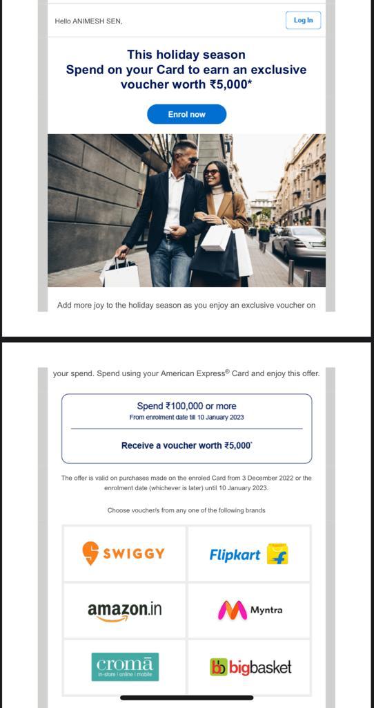 PryAnsh's tweet photo. New offer from @AmexIndia .. 

Can be double dipped with #BlackFriday (#RewardsMultiplier) offer if not spent there.. 
Enrollment needed!

If you don't have amex yet, apply via this link to get MRCC and Plat Travel for FYF (&amp; a 500 voucher from my side) 
 https://t.co/e61w9qq8jF https://t.co/cKmqUcOGkm