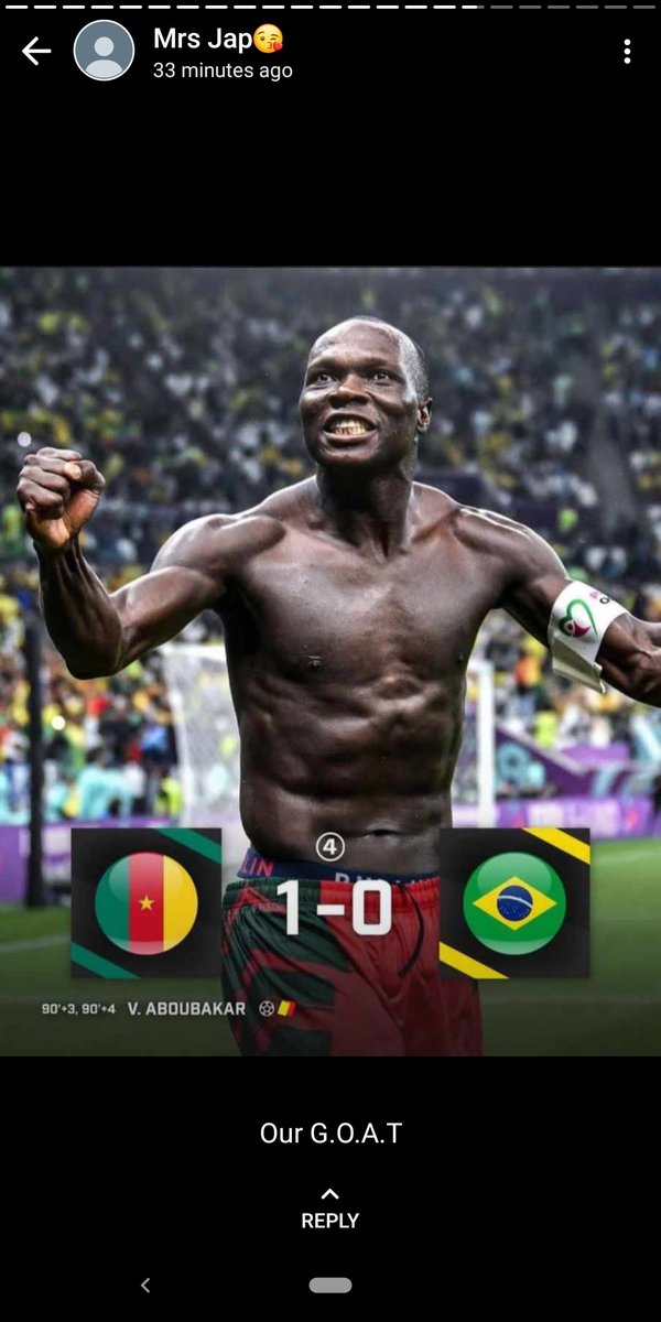 Yes, we also have the right to dream big and to make it big.   History has been made... Cameroon defeats FIFA number 1 Brazil
