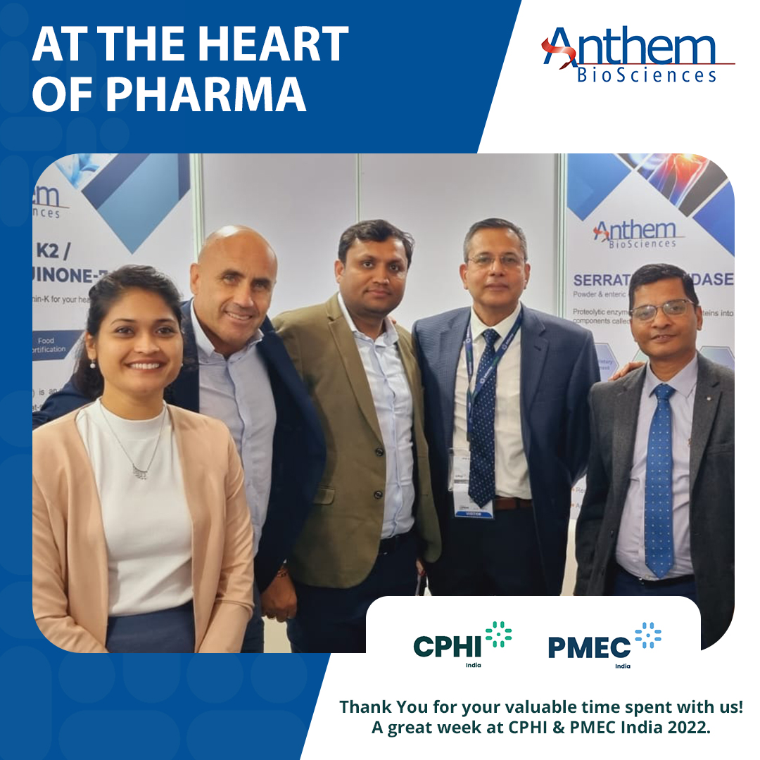 Thank You for your valuable time spent with us!
A great week at CPHI & PMEC India 2022.

#CPHI2022 #AnthemBio