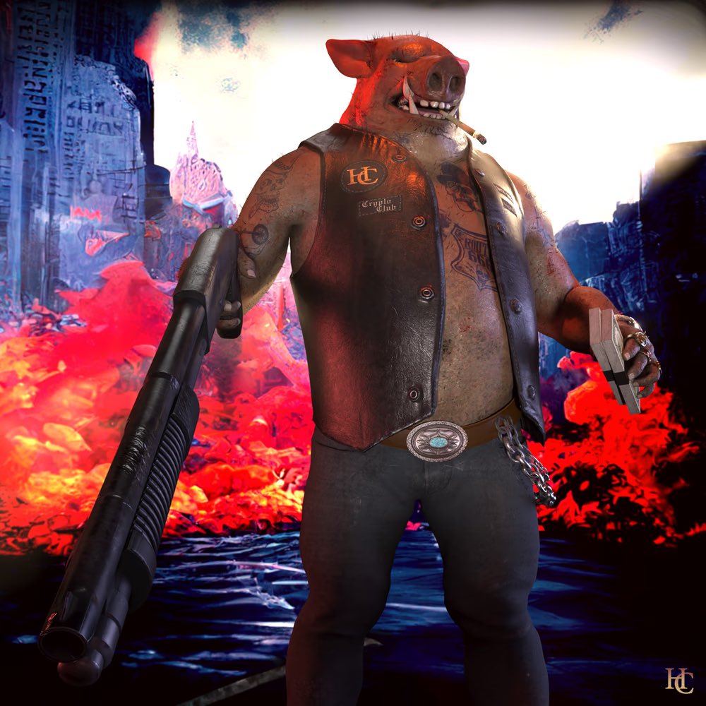 thevegasnurse's tweet photo. Shout out the @Nemesisevil for hooking me up with this badass @HC_Hogz! Everything about this hog so dope!๐ Glad to be part of this community! LFG!๐ฏ๐ฅ๐ซถ #HChogs #Web3IsBeautiful ๐ค https://t.co/4uQWZlovHY
