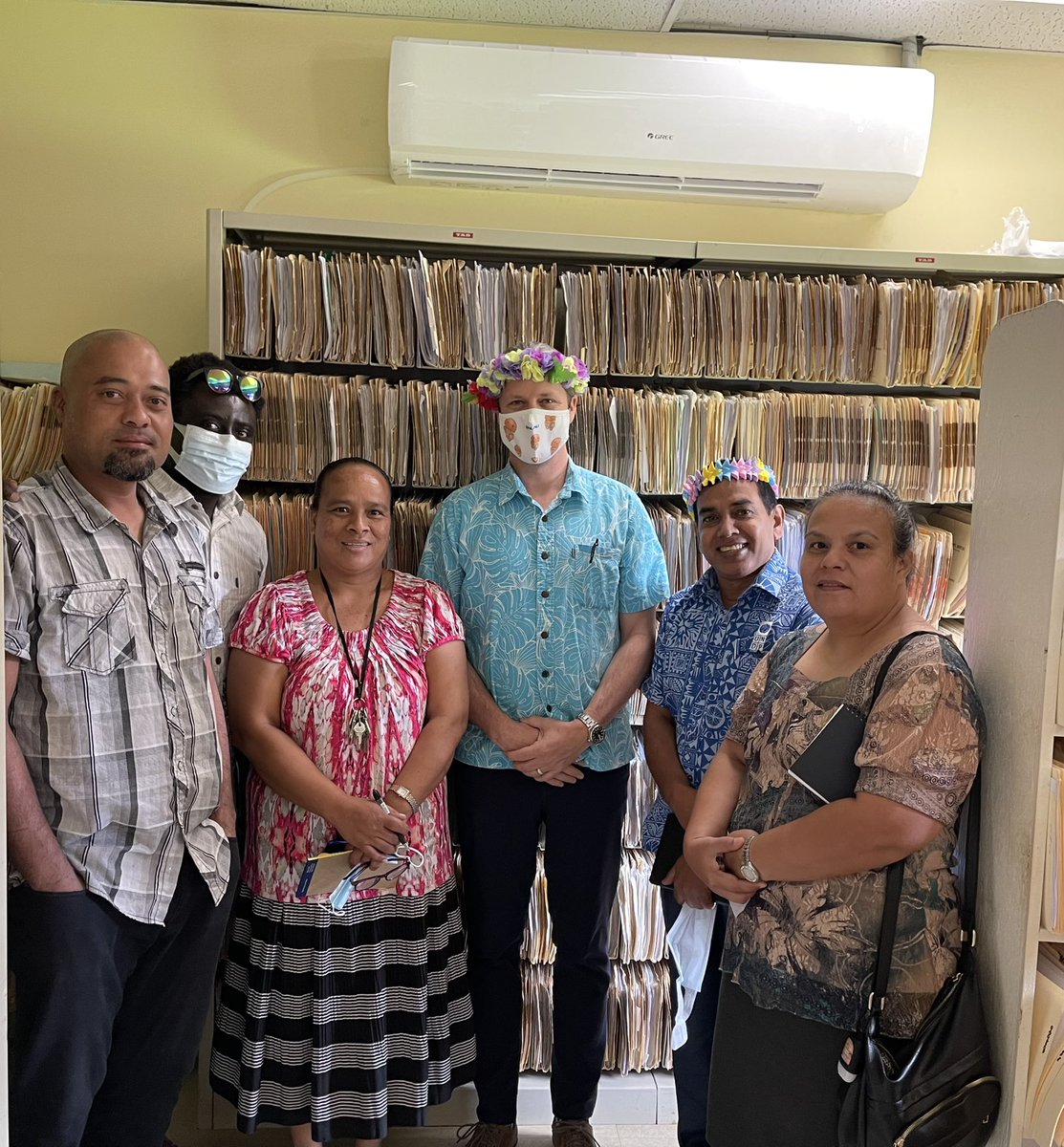 KevinPetrini's tweet photo. Why take a picture in front of an AC in the record section of the Pohnpei State hospital? 🏥 With funding from @theGEF @UNDP_Pacific supporting the FSM 🇫🇲 on Energy Efficiency in Public buildings. This will save $200k+/yr, let alone reduce GHGs and keeping staff cool. Win-win-win https://t.co/MXrT0nAcns
