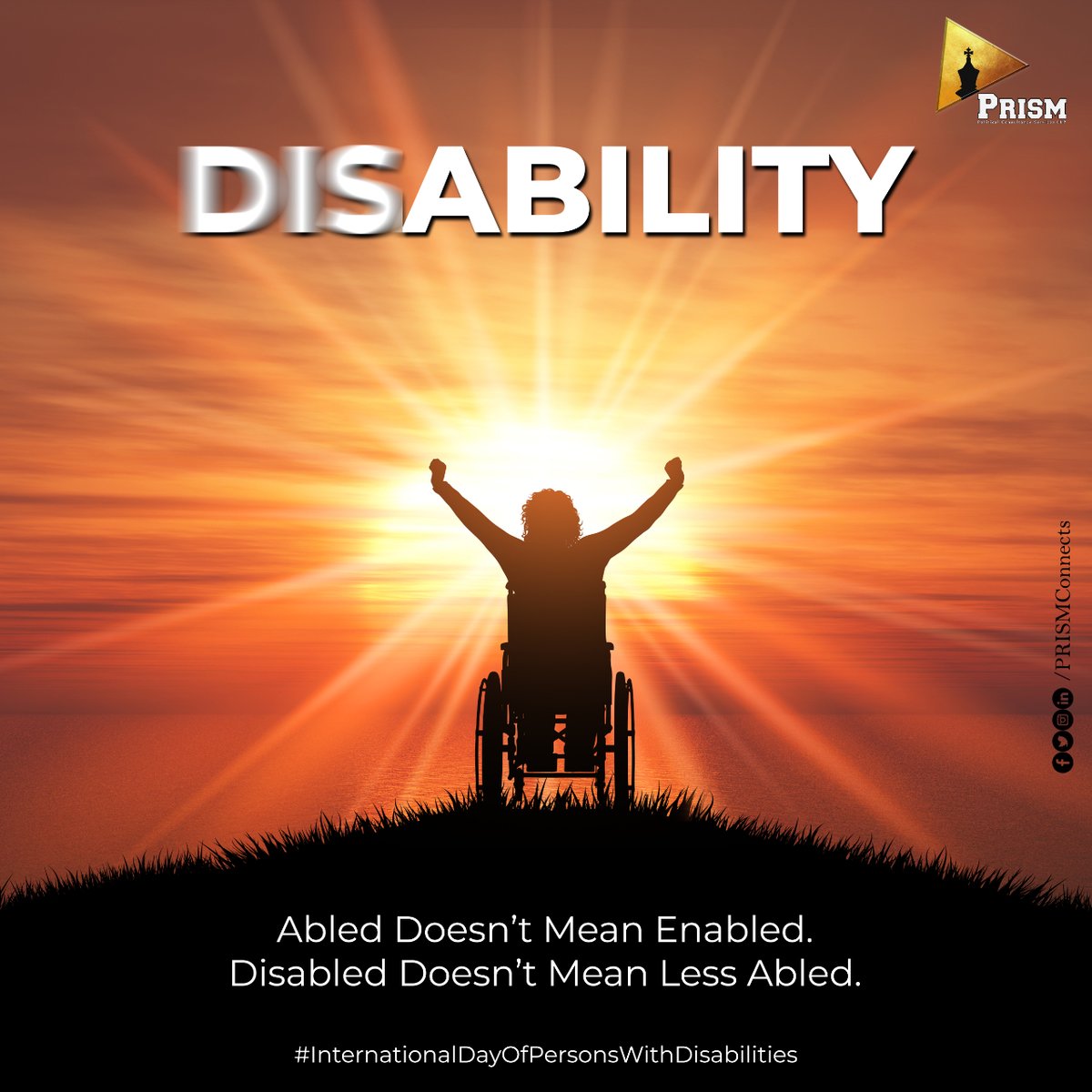 PRISMConnects's tweet photo. International Day of Persons with Disabilities!

Join the World of Differently Abled, They Deserve Inclusion!

#WorldHandicappedDay #WorldDayOfTheHandicapped #PRISM #PoliticalConsultancy #PoliticalConsultant https://t.co/1kr1zsBCrg
