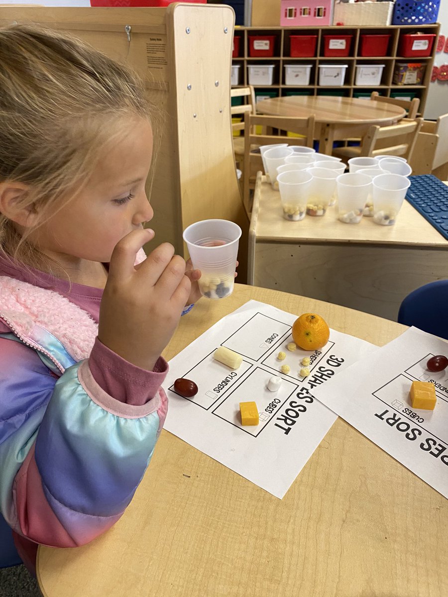 MrsRamosTK's tweet photo. Such a fun day wrapping up our 3D shape unit with an edible 3D shape sort! Cones, cubes, cylinders and spheres @TLSHawks @PVSDCamarillo https://t.co/xtnWhkDJ52