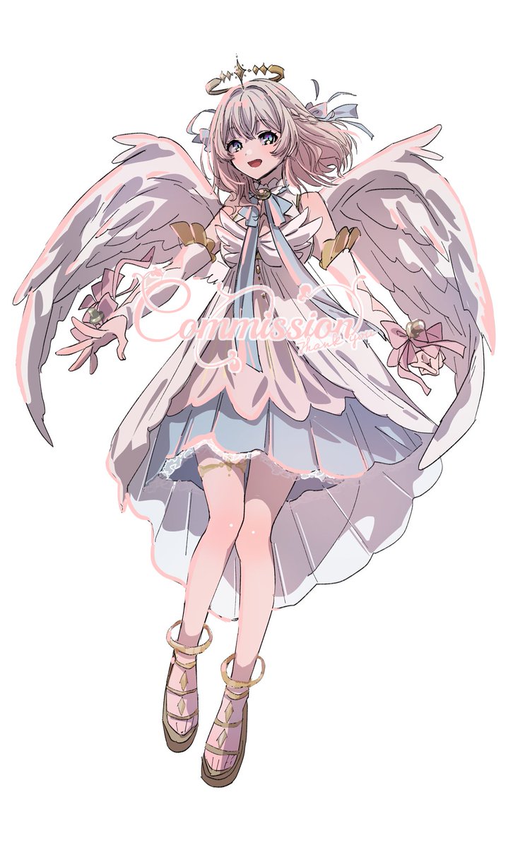 1girl wings solo dress angel wings halo angel  illustration images