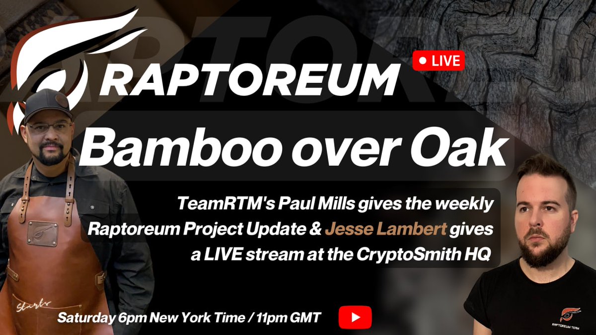 RaptoreumPH's tweet image. 📡Huwag palampasin ang #Raptoreum / #CryptoSmith Stream sa Sabado na Pinamagatang :
🎍Bamboo Over Oak  

➡️Magbibigay si Paul Mills ng RTM Update

➡️Gagawin ni Jesse ang talim ng $RTM #MMORPG #Bitknives + marahil higit pa

Lokal na Oras at Live na Link:
youtu.be/NLEuvCZxJTw🦅