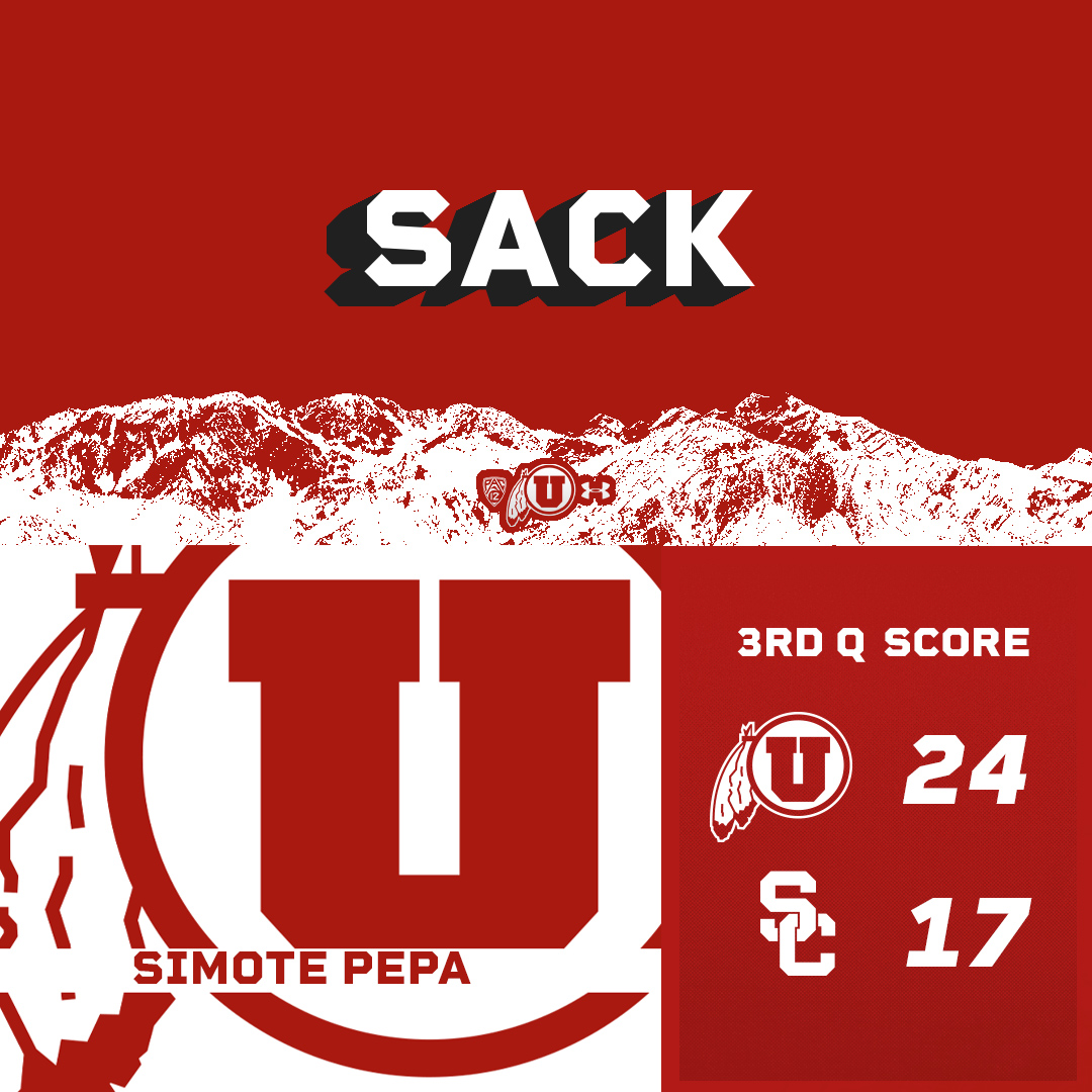 Utah_Football's tweet photo. BIG MAN‼️

@SimotePepa with the sack! https://t.co/PvKFARtZnL