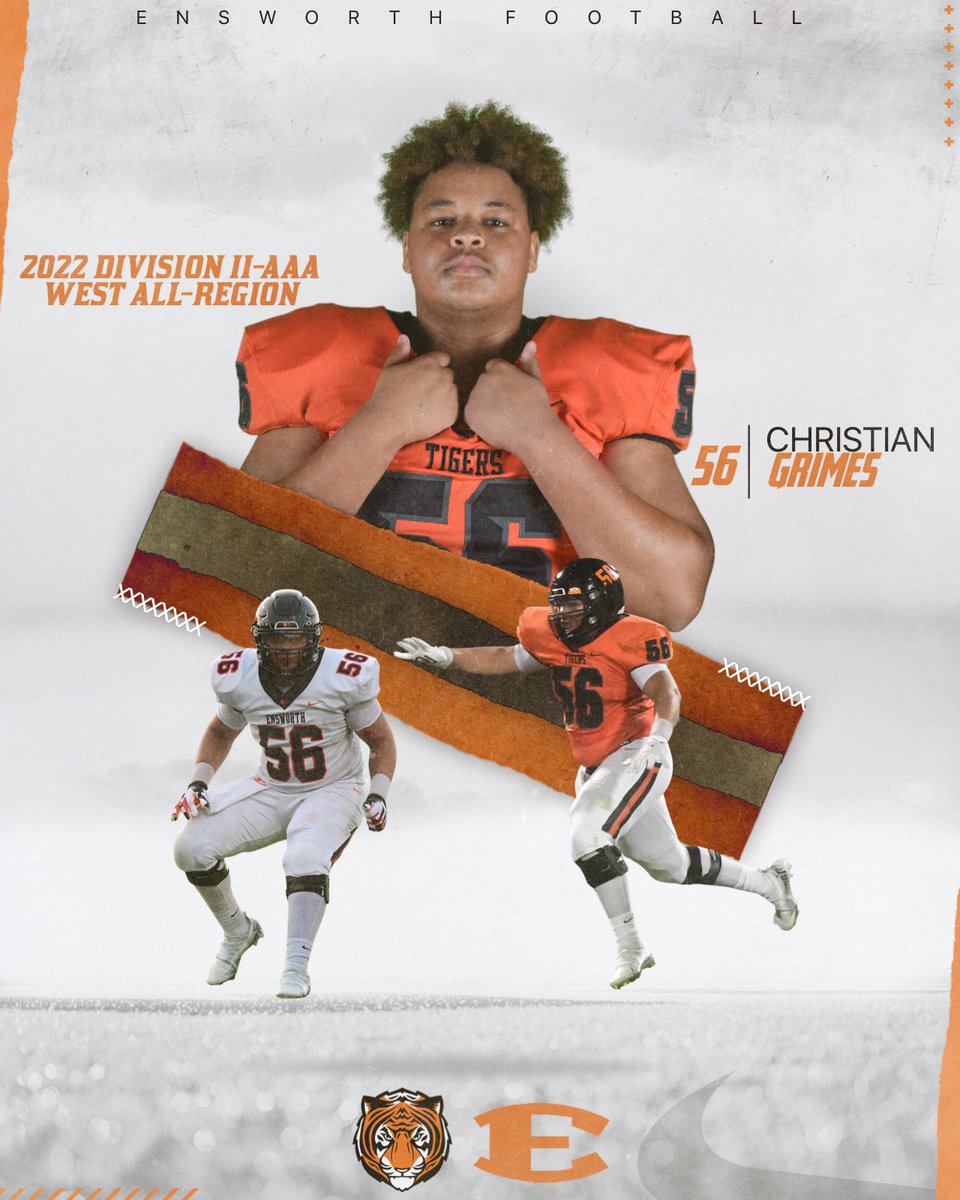 EnsworthFB's tweet photo. Congratulations on your selection to the All-Region Team - Christian Grimes! @Ensworth @EnsworthTigers @grimes2k23 https://t.co/1whyYX70Re