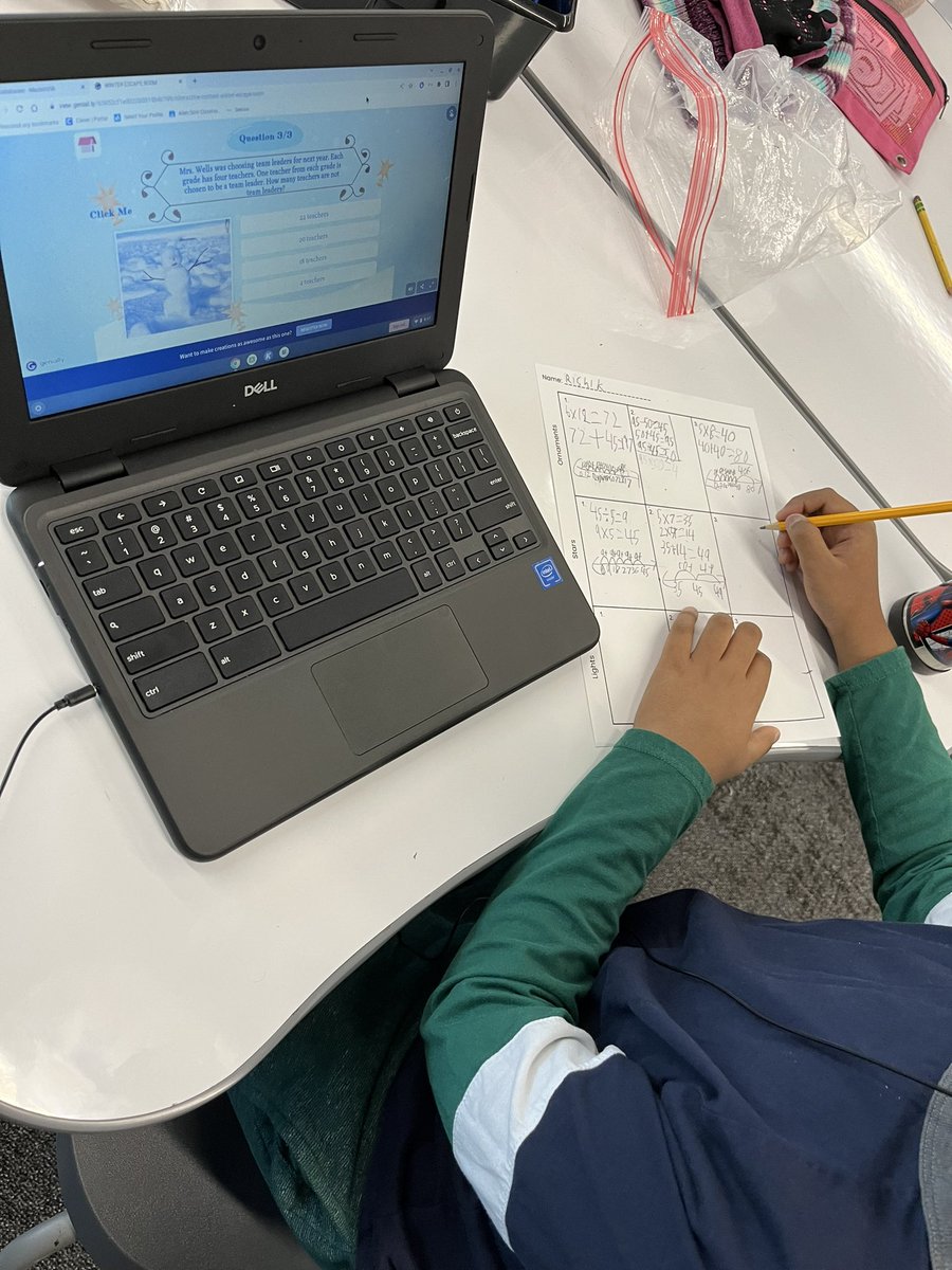 SinksInnovators's tweet photo. Students had a blast completing this @genially Winter Escape Room over multi-step word problems! These mathematicians did a great job representing each problem with models and equations! @MinettElem @ci_elem https://t.co/3bIirmeMGY