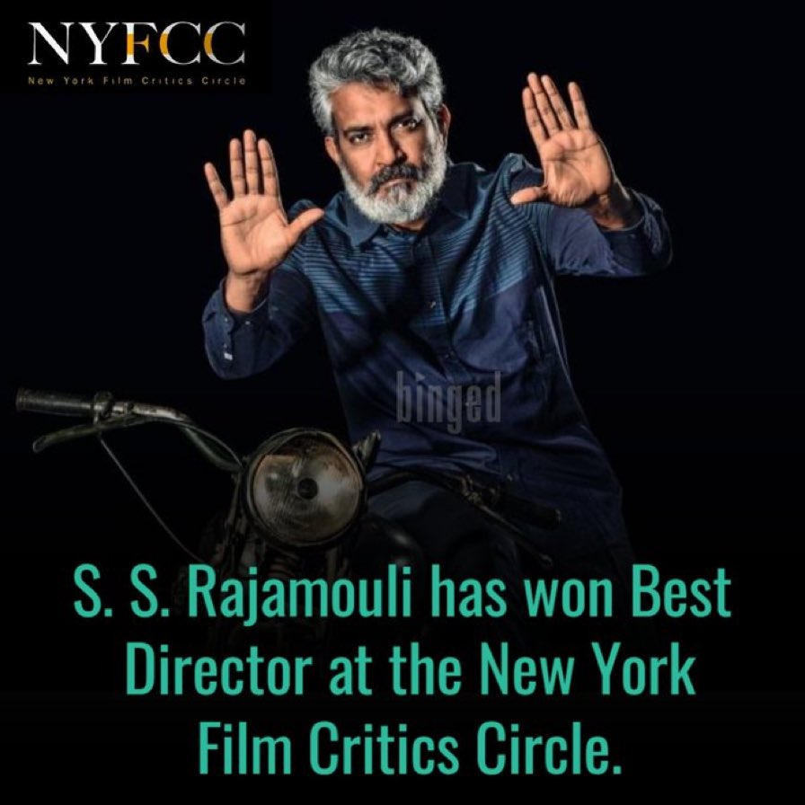 RavysChannel's tweet photo. The showman of Indian cinema #SSRajamouli wins the best director for #RRR at the NewYork critics circle awards

#RavysChannel https://t.co/zV4KndtDn1