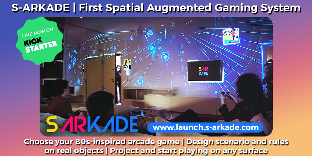 Kickfunding's tweet photo. S-ARKADE | First Spatial Augmented Gaming System https://t.co/kJ29YySmyF @TABULATouch #Kickstarter #crowdfunding #crowdfund #games #videogames #Video #pcgame #gamedesign #arcadegame #VR #Gameplay #Multiplayer #roleplaying #newgame #gamelover https://t.co/IriBEYrsQd