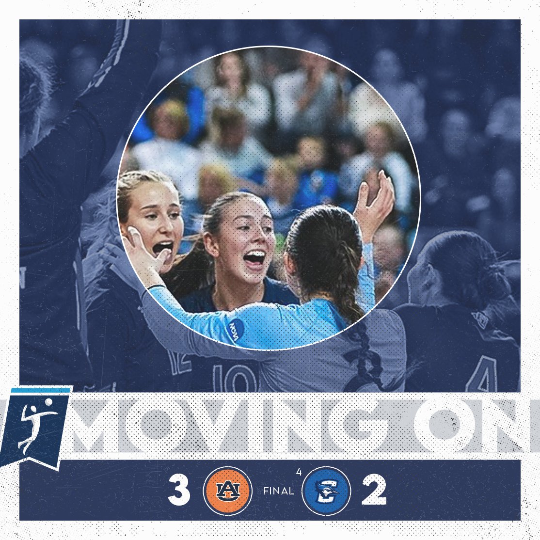 𝐌𝐎𝐕𝐈𝐍𝐆 𝐎𝐍 ‼️

<a href="/AuburnVB/">Auburn Volleyball</a> takes down (4) Creighton, 3-2, to advance to the second round of the <a href="/NCAAVolleyball/">NCAA Women's Volleyball</a> Tournament!

#SECVB x #ItJustMeansMore