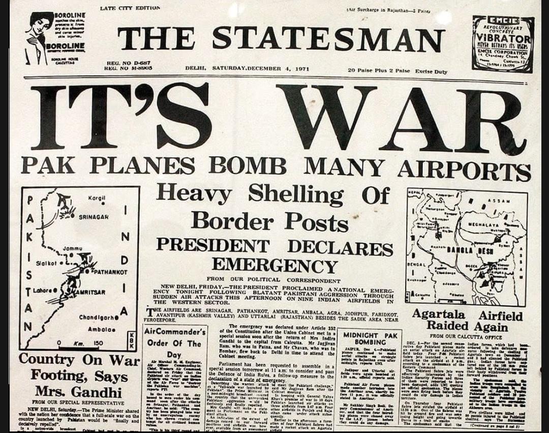 FarhatNaaz_25's tweet photo. Friday Dec 3, 1971 Pak Air Force attacks 9 Indian Airfields and the war begins officially.
And after 14 days they lost with East Pakistan becoming Bangladesh nd 93000 Prisoners of War in Indian custody.
 What a disgrace!
#indianairforce 
#Indians  
#Pakistan
#PIOJK
@IAF_MCC https://t.co/u5WLwa1ycm