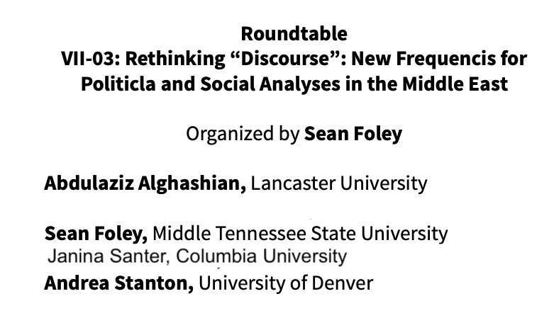 andrealstanton's tweet photo. Jet-lagged / early-bird #MESA2022'ers: if you aren't watching the #WorldCup, please join @foleyse, Janina Santer, Abdulaziz Alghasian &amp; me for an 8:30am roundtable on material and sonic - extralinguistic - elements of social &amp; political discourse in the #MiddleEast https://t.co/PrH1eU3ivv