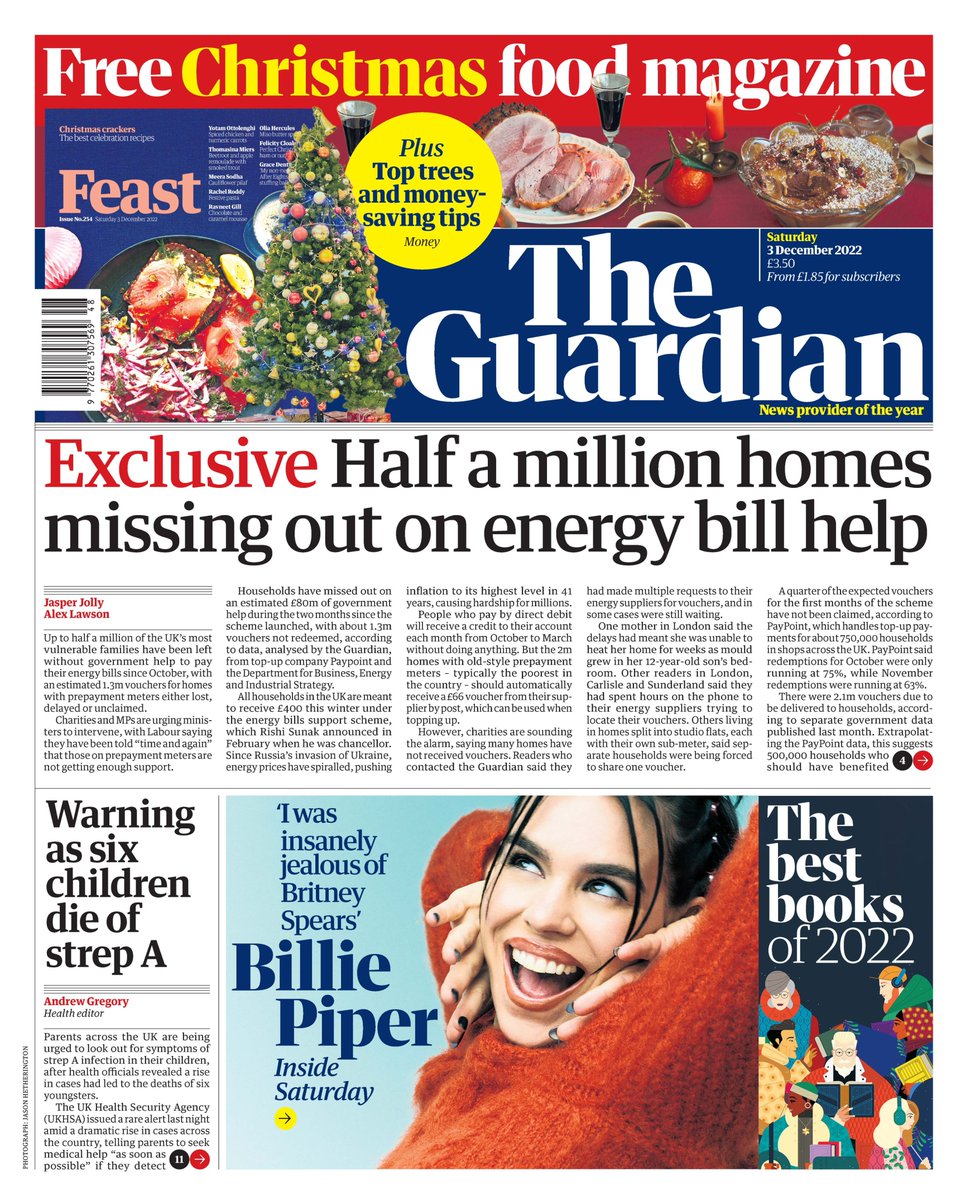 ukpapers's tweet photo. 🇬🇧 Exclusive: Half A Million Homes Missing Out Energy Bill Help

▫Labour says ministers have been told repeatedly that people with prepayment meters are not getting enough support
▫@jjpjolly @MrAlexLawson
▫https://t.co/pfJTAxBsLM 🇬🇧

#frontpagestoday #UK @guardian 🗞 https://t.co/eQaa63oHR5