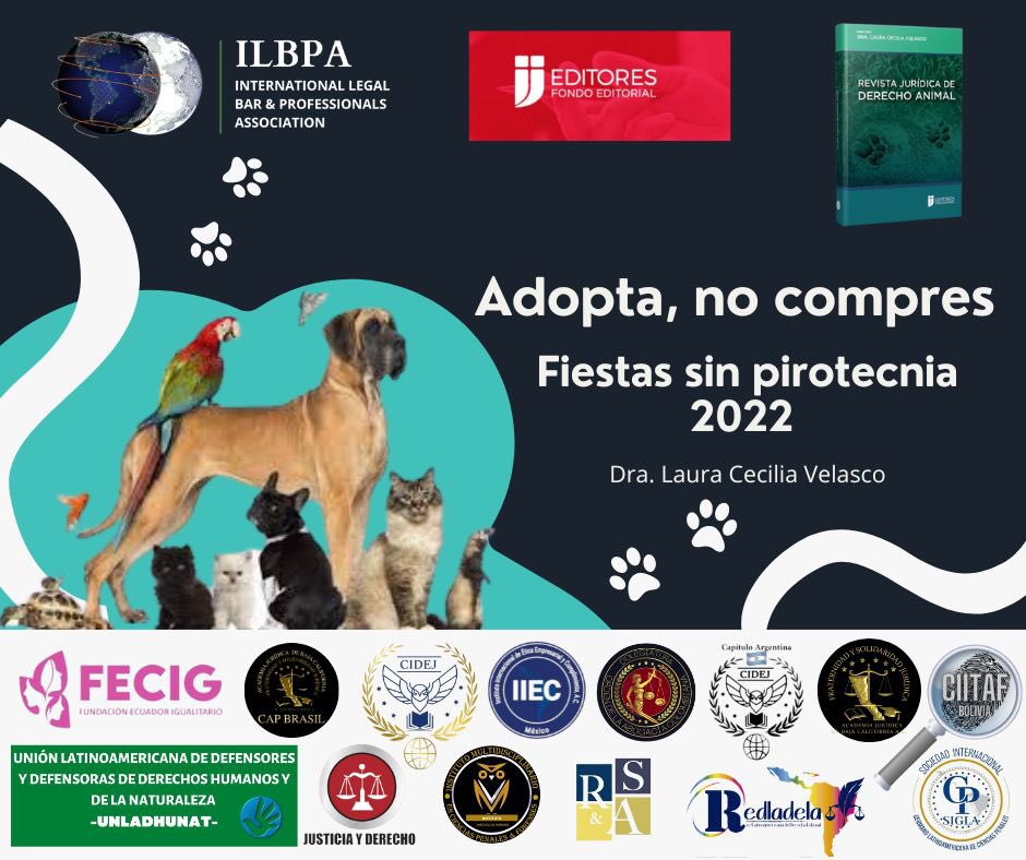 lauvelasco801's tweet photo. Campaña internacional:
Adoptá no compres.
Fiestas sin pirotecnia.
Agradezco el apoyo de todas las organizaciones jurídicas y académicas internacionales.
#adoptanocompres
#PirotecniaCero
#ilbpa
#AcademiaJuridicaBajaCalifornia
#abracrim
#CIDEJ
#IJEditores https://t.co/tKNUZ0FrNq