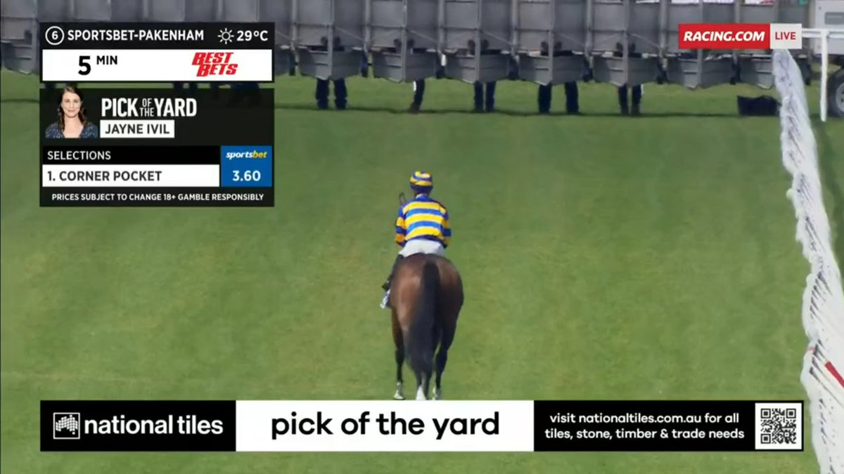 #PickOfTheYard: Pakenham R6 | CORNER POCKET $3.60

#NationalTiles