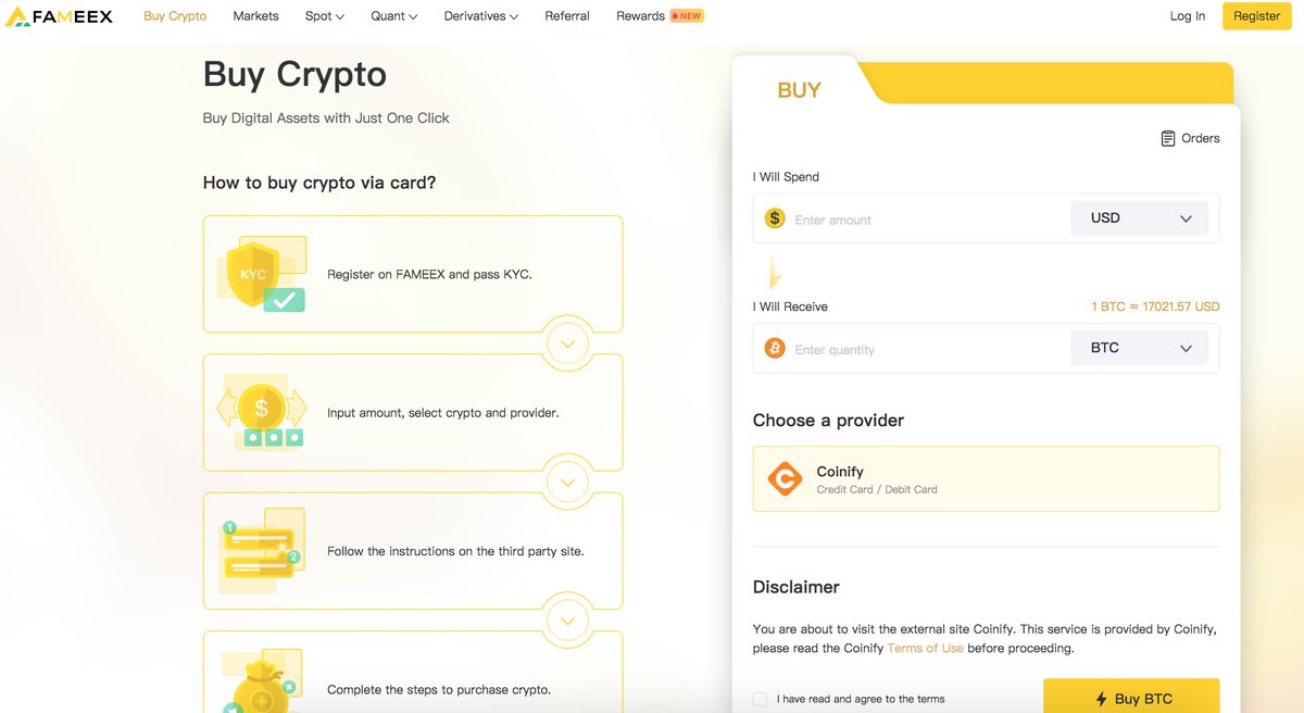 Any countries can buy #crypto directly on FAMEEX, register now: fameex.com/en-US/FPF85
FAMEEX is expanding the business in c2c trading.