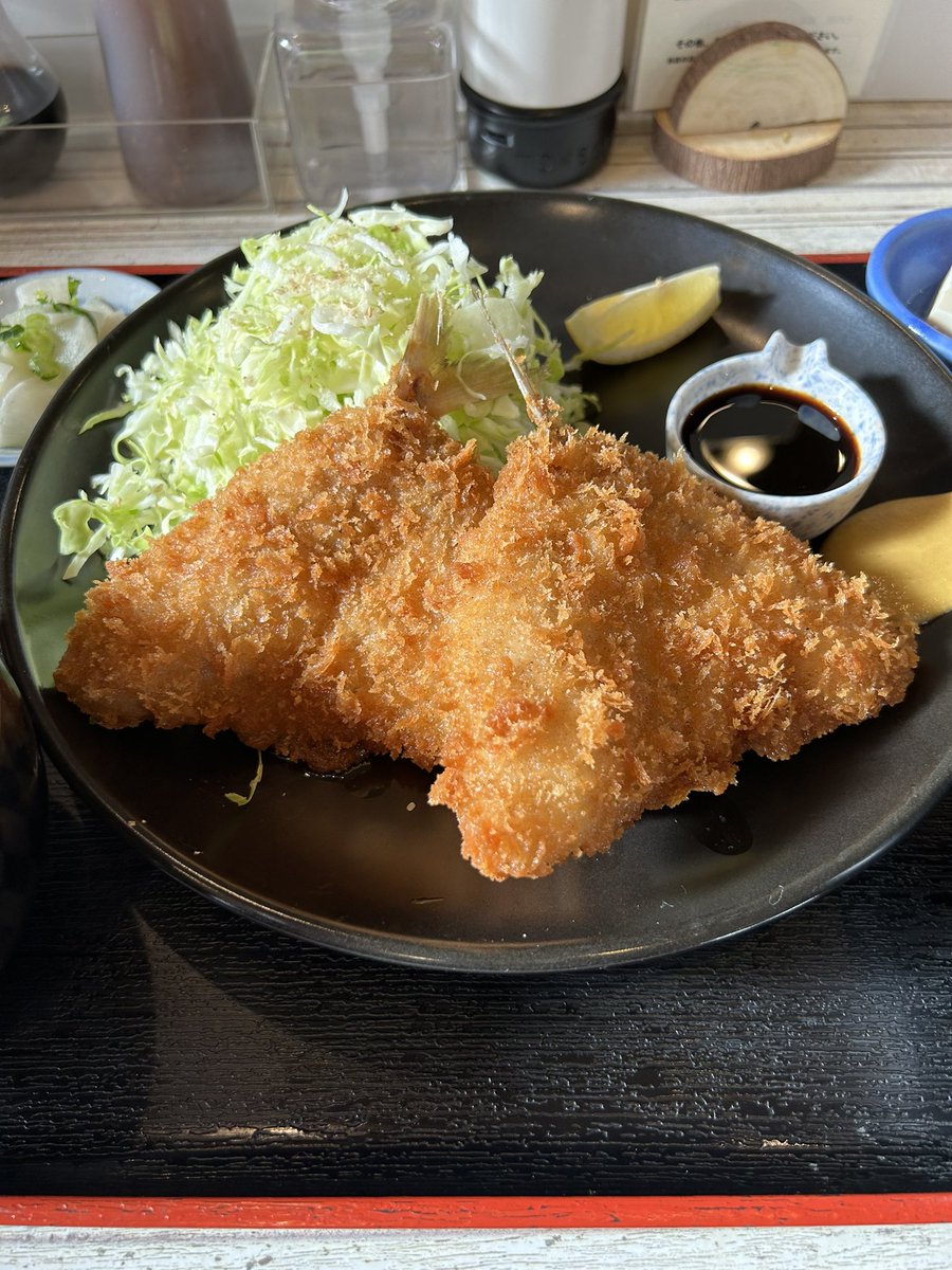 fukunekos's tweet photo. アジフライが食べたくなって定食屋を探したら割と近くにあって大満足です(๑>◡<๑)
#あさとや https://t.co/gbr5hU6oTy