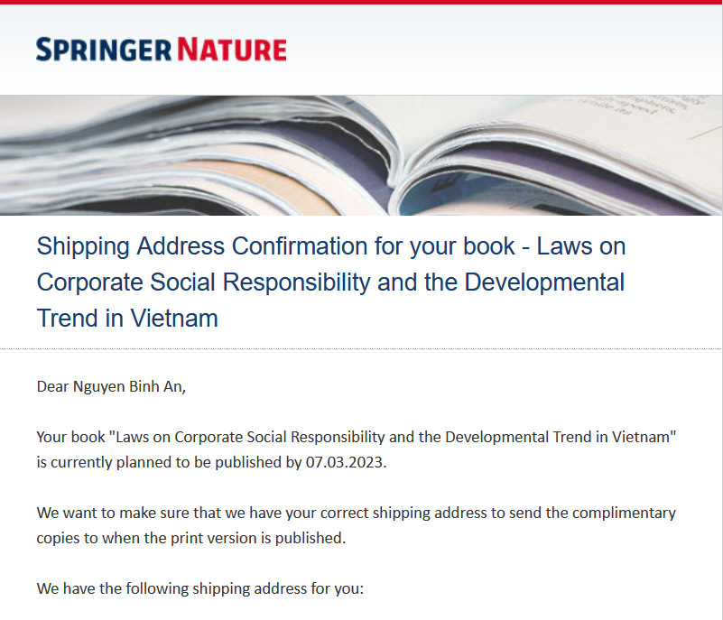 An international research, which the top-world leading publisher will publish, illustrates positive signals on international publications of the Vietnamese legal research community.