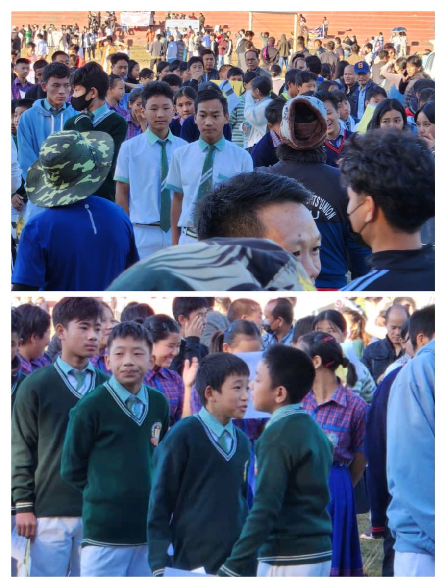 DhananMorang's tweet photo. Kids in uniform can also be seen participating in the rally against mass corruption practices by #APPSC. It's their future we are talking about here. It's Arunachal's future we are talking about here. #cash_for_job_scam
#appsc_chor  @PemaKhanduBJP https://t.co/Ft2BiltKlT