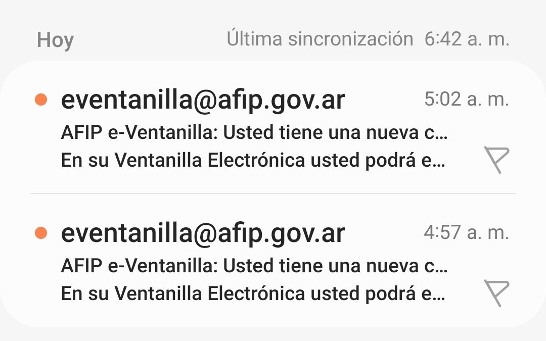 derosaeli's tweet photo. @AFIPcomunica ¿tan difícil es configurar tus sistemas para que las notificaciones se envíen de lunes a viernes en horarios laborales? https://t.co/44zMvnGs4D