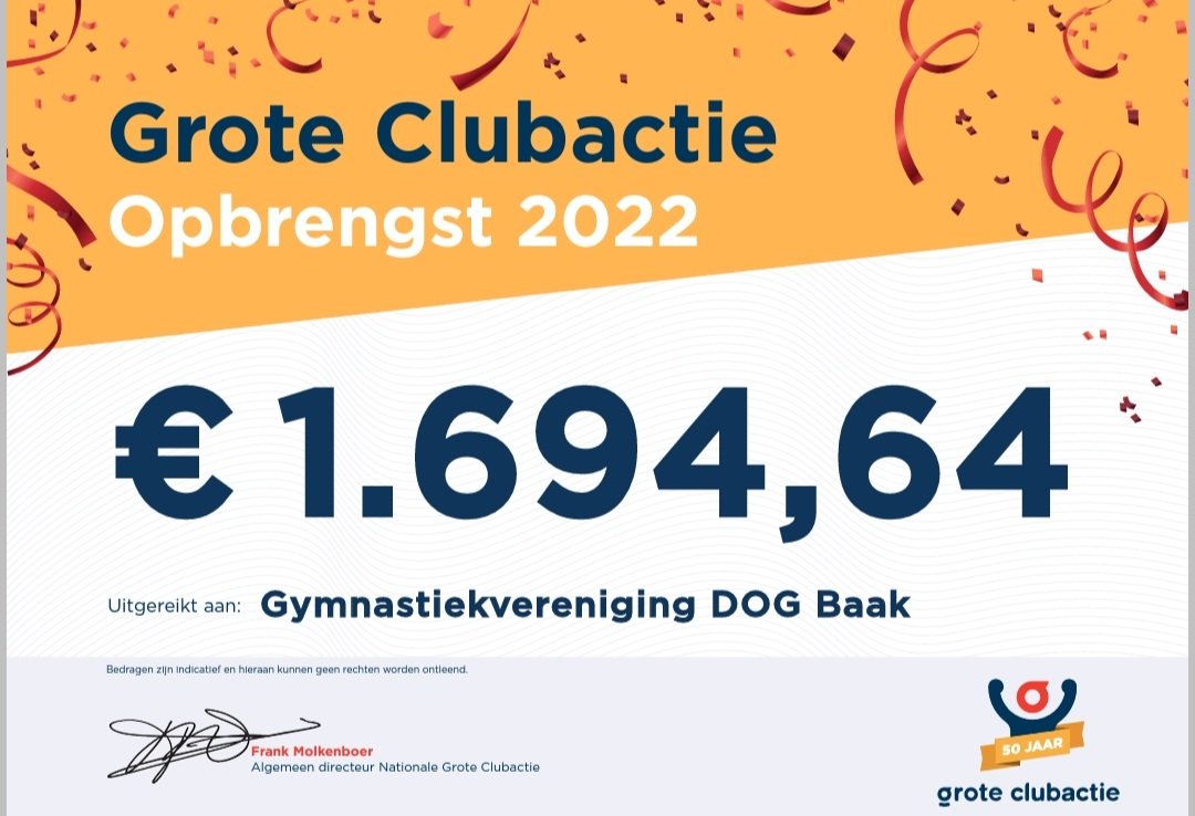 Dogbaak's tweet image. De opbrengst van de Grote clubactie is bekend en daar zijn wij erg blij mee, bedankt leden en lotenkoper voor de inzet en bijdrage.#vierhetsucces