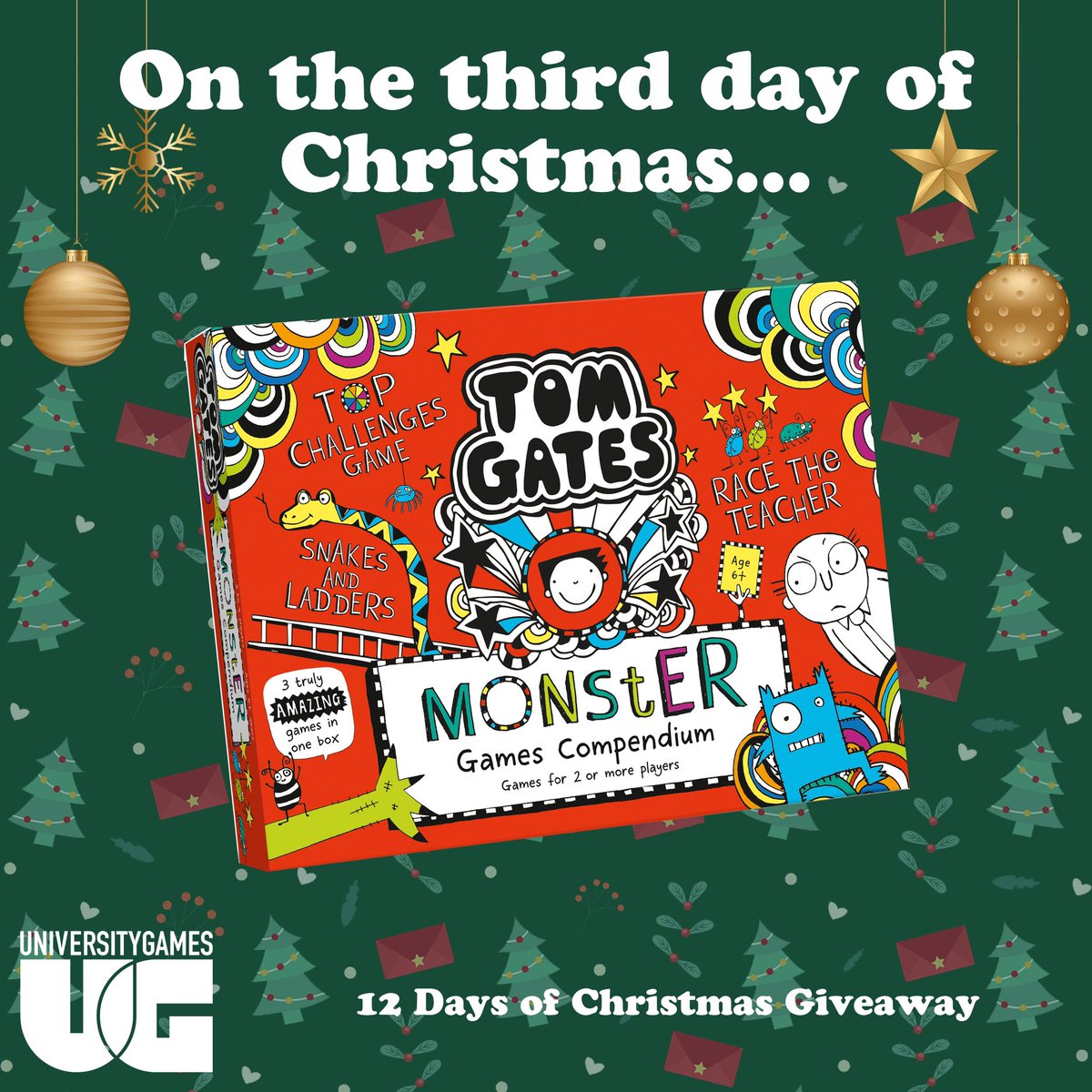 Day 3 - 12 Days of Christmas Giveaways🎄🎅🏻
To be in with a chance of winning the Tom Gates Monster Compendium:
• RT &amp; Follow 
• Comment: #12DaysofGiveaways 
Closes: 2pm on 04/12/2022, UK only, Full Ts&amp;Cs on FB &amp; IG #Giveaway #win